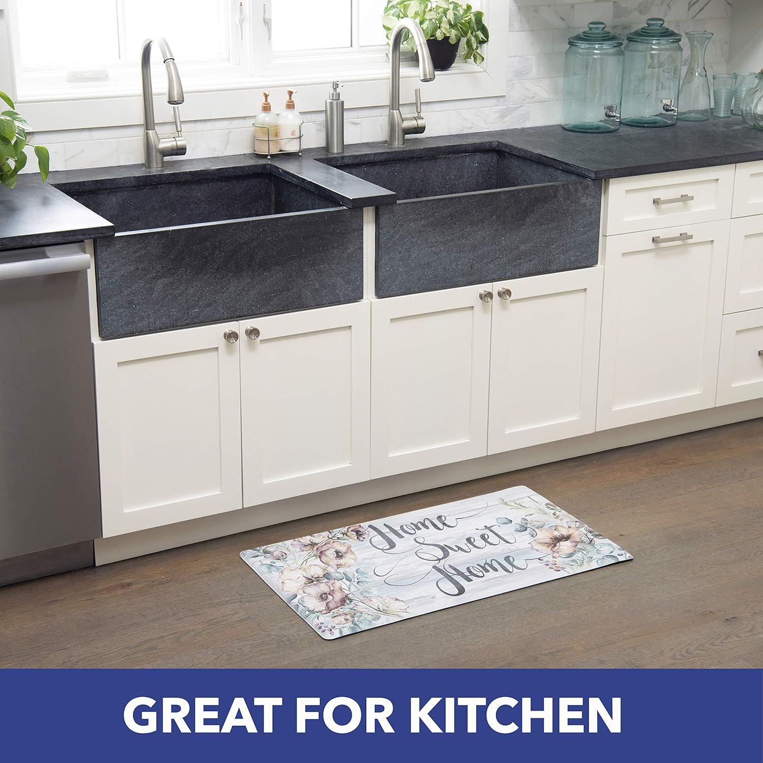 Floral Water Resistant Anti-Fatigue Non-Skid Kitchen Mat