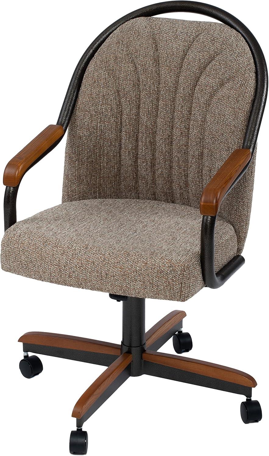 AW Furniture Casual Dining Barell Swivel and Tilt Rolling Dining Chair - 38"Hx221/2"Wx22"D - 38"Hx24"Wx22"D