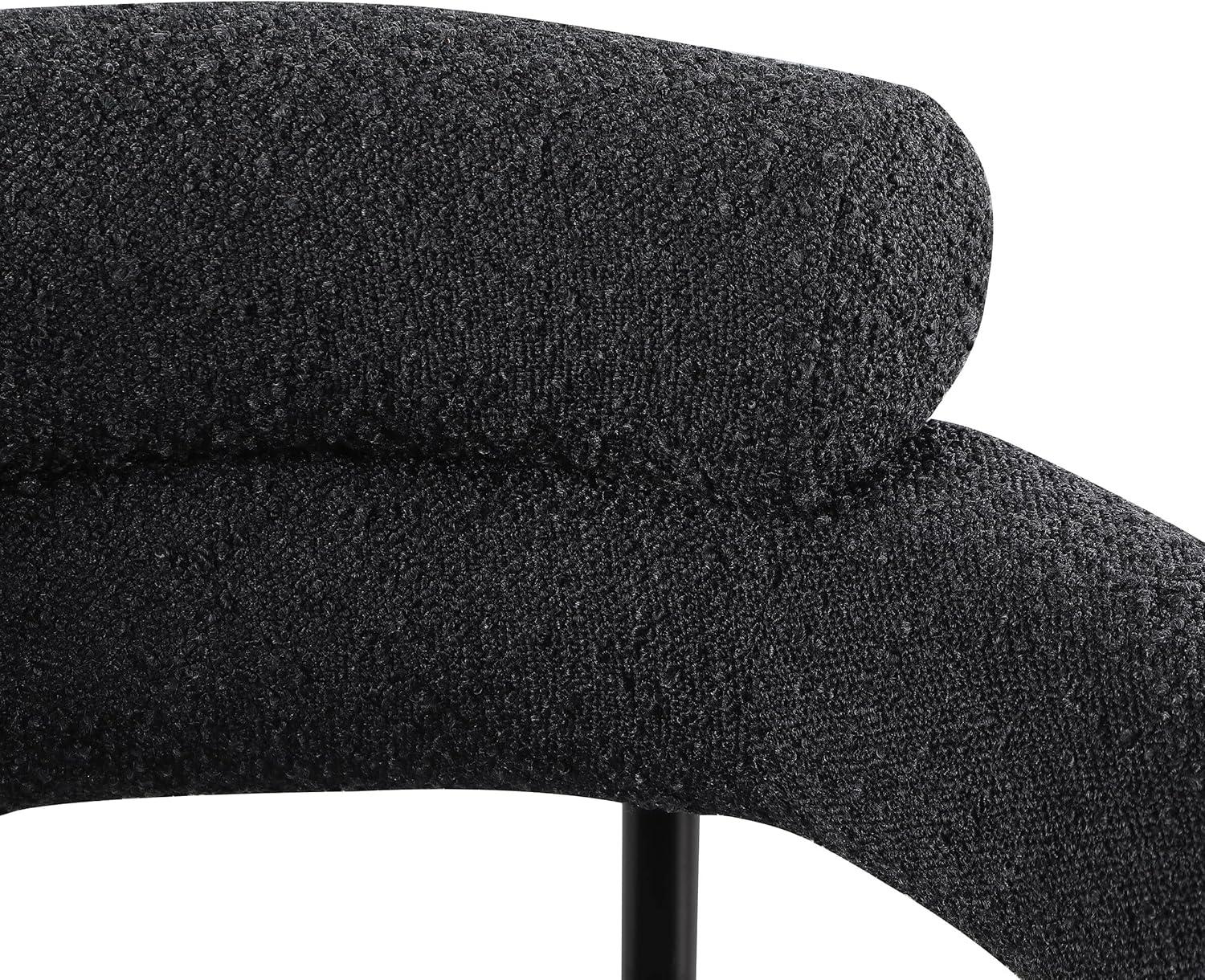 Meridian Furniture Blake Black Boucle Fabric Dining Chair Set of 2