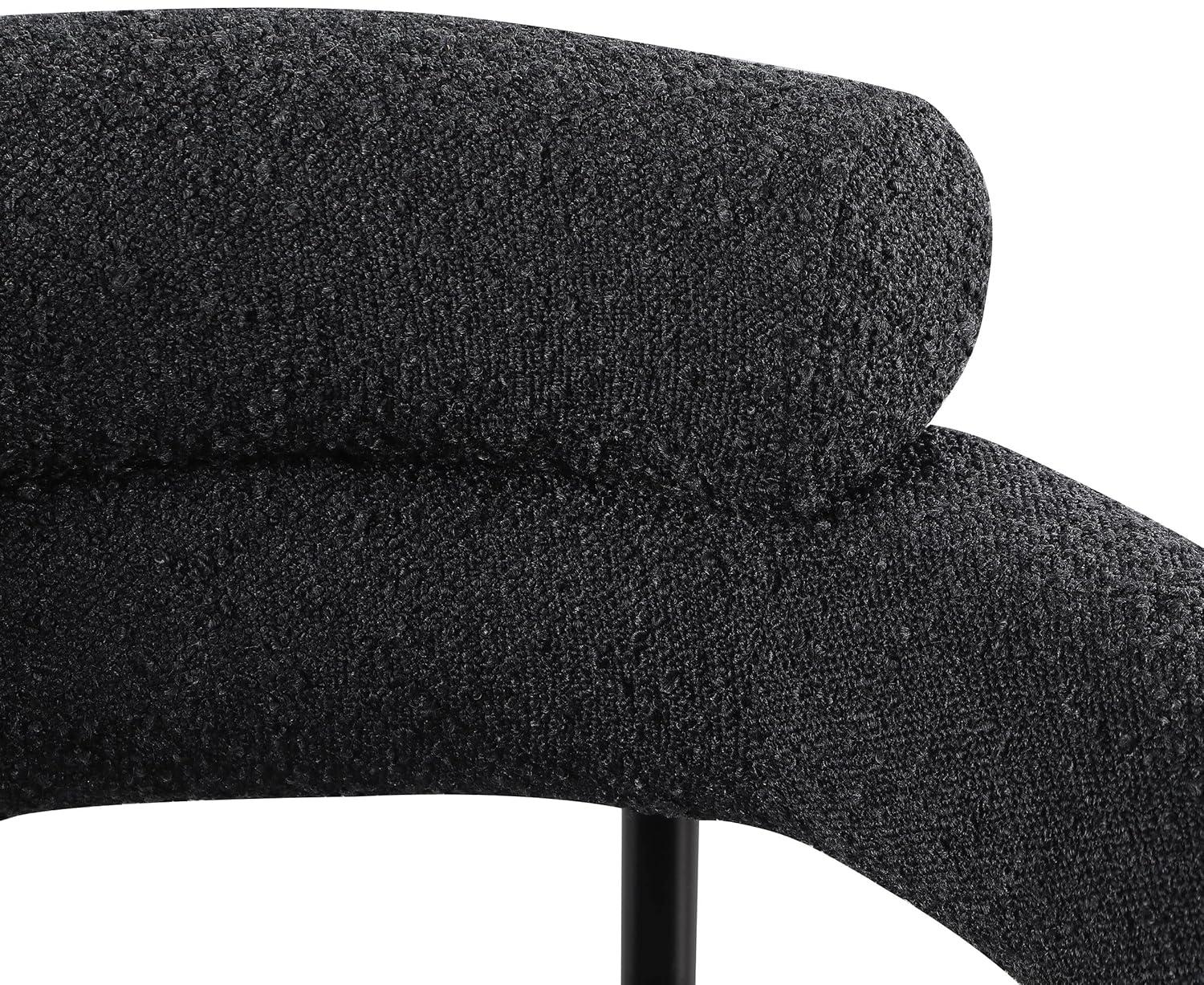 Meridian Furniture Blake Black Boucle Fabric Dining Chair Set of 2