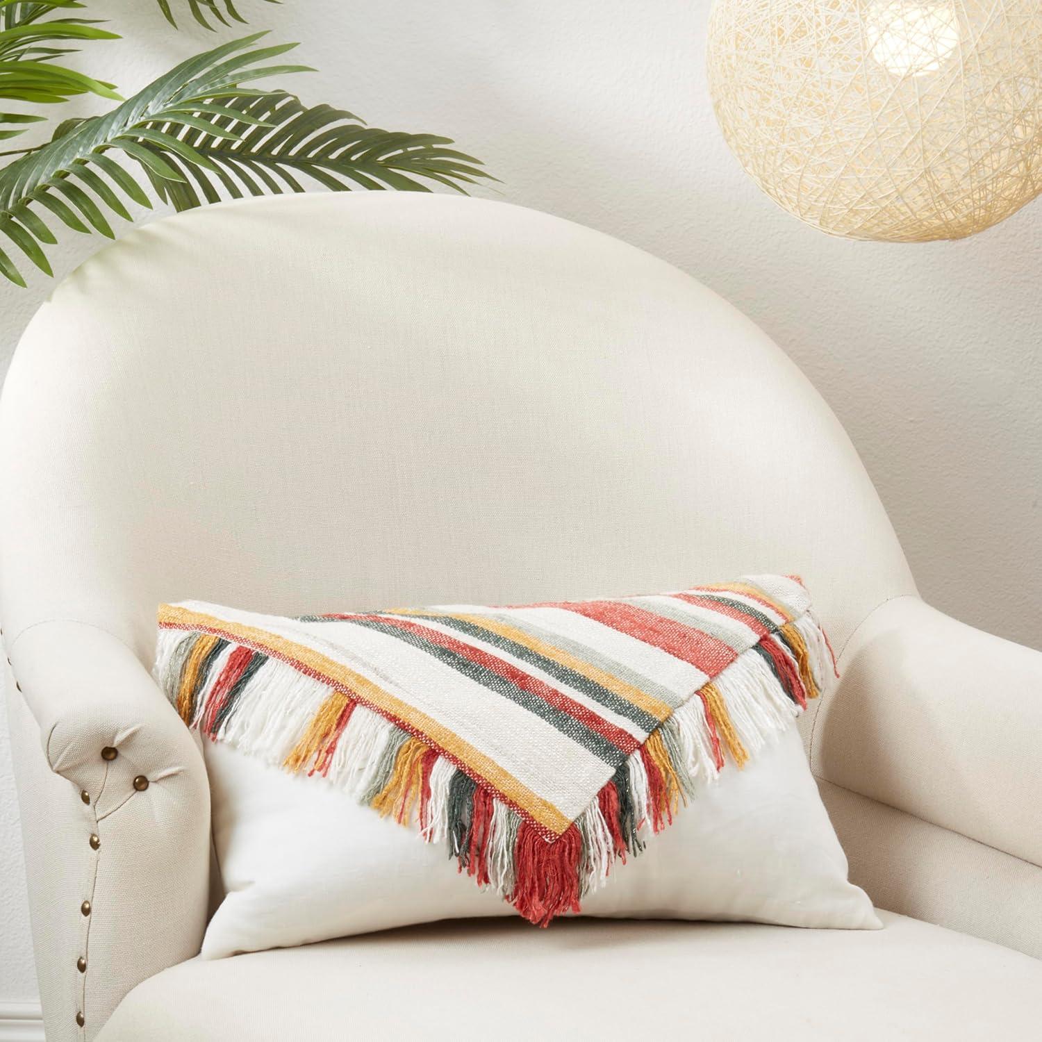 Saro Lifestyle Fringe Fantasy Poly Filled Throw Pillow