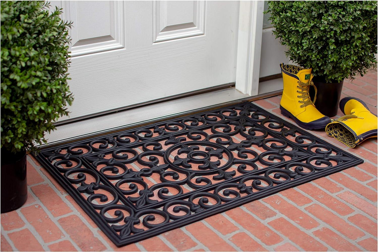 Calloway Mills Fleur De Lis Outdoor Rubber Doormat, 18" x 30"