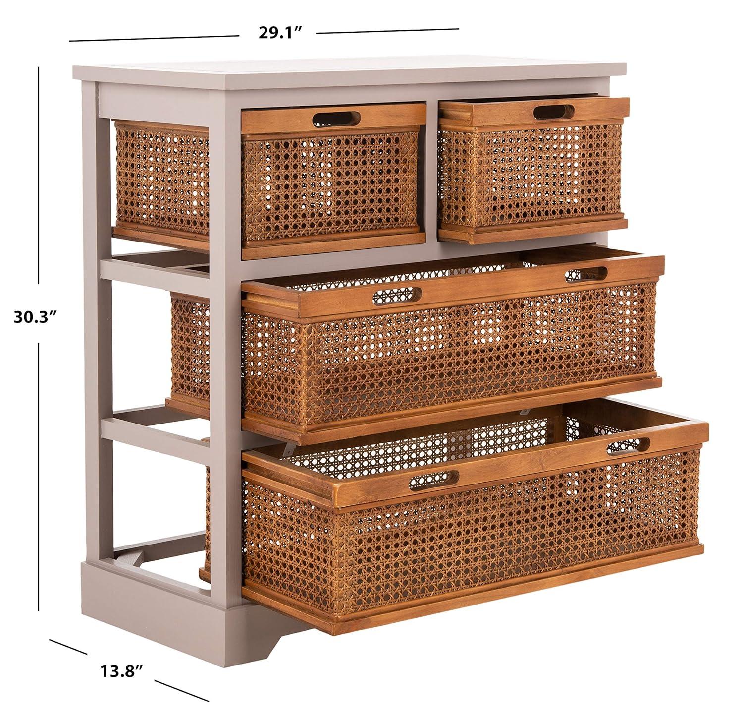 Jackson 4 Drawer Unit - AMH6504 - Barley/Cane Drawers - Safavieh Couture