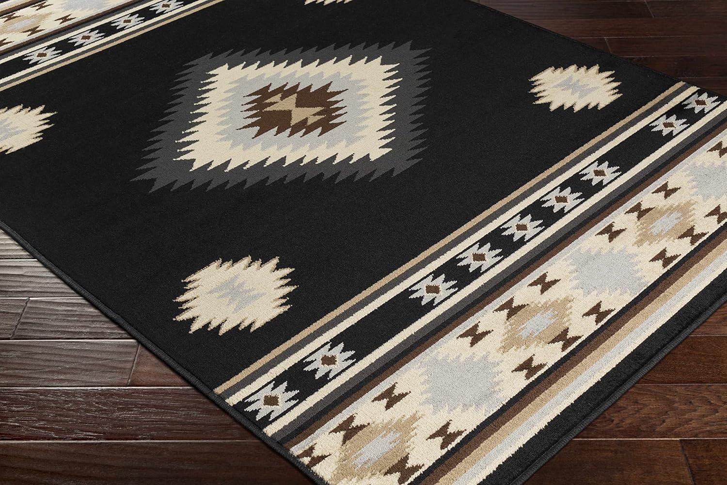 Hauteloom Rectangle Area Rug Black