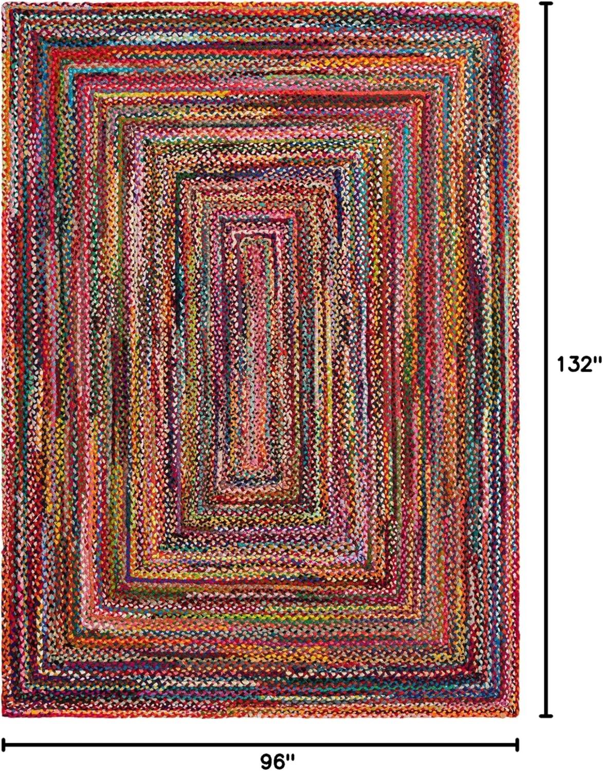 Unique Loom Braided Chindi Collection Area Rug - Layer (8'  x 11' Rectangle Multi/Blue)