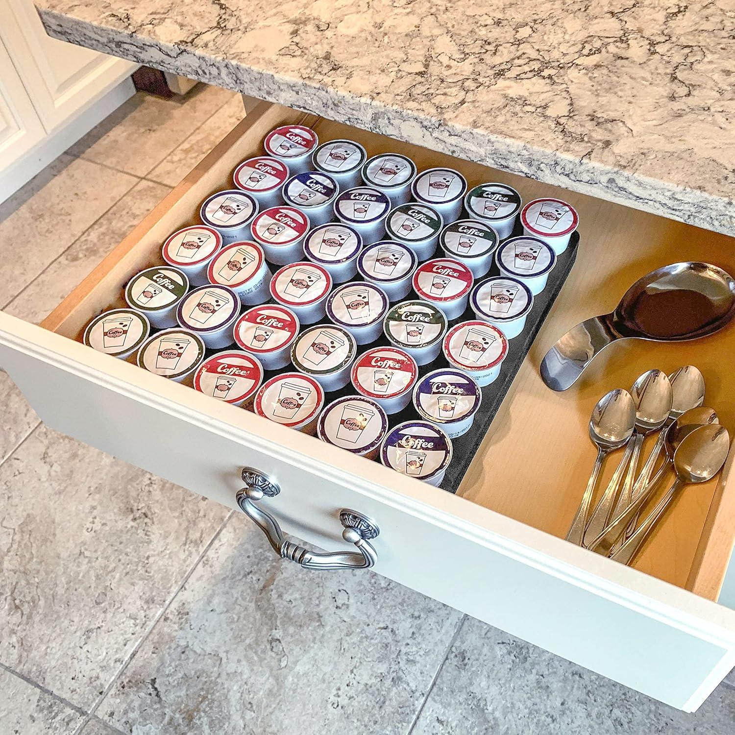 Black Foam Coffee Pod Storage Organizer Tray for 36 Pods