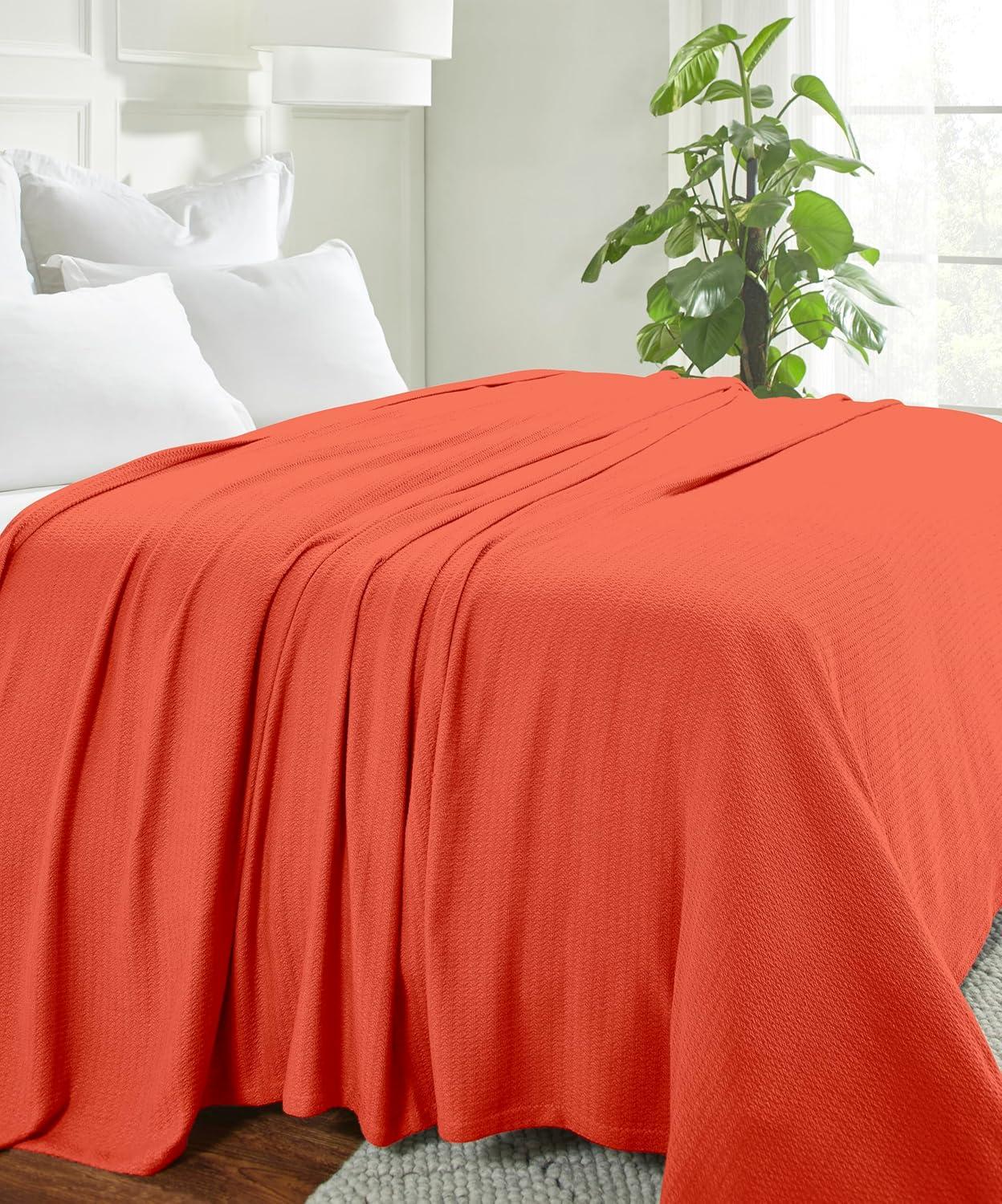 Superior Waffle Weave Honeycomb Knit Soft Textured All-Season Cotton Blanket