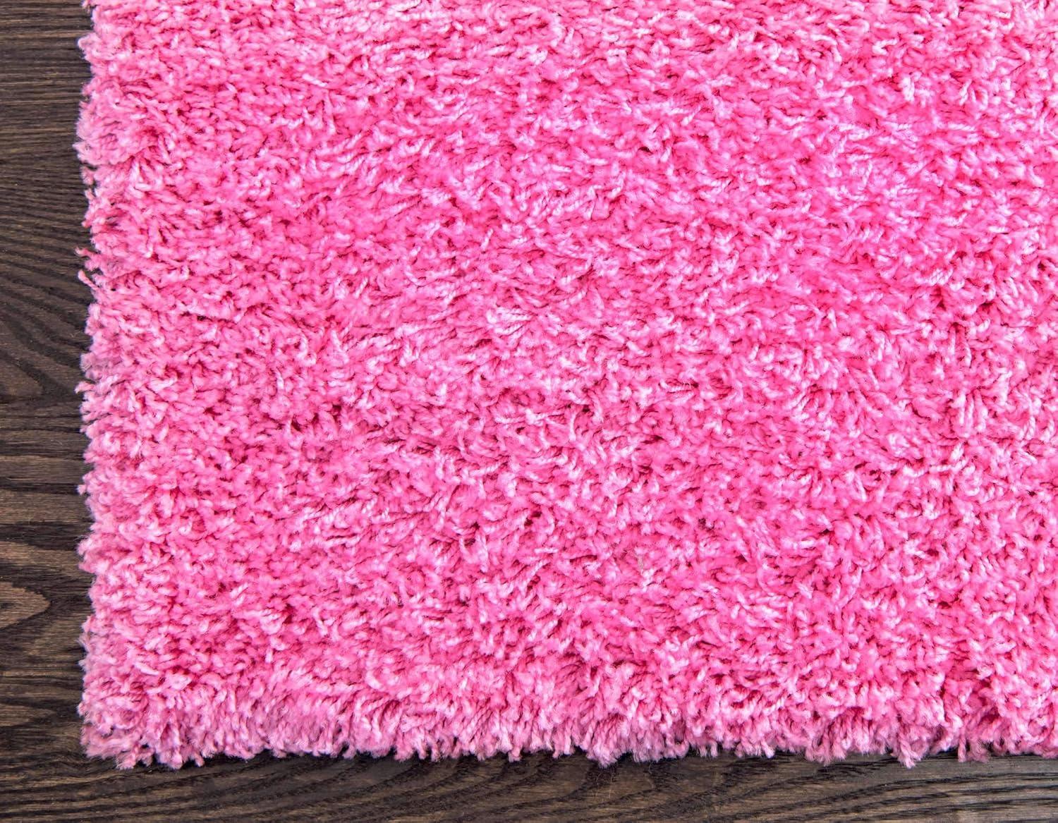 Unique Loom 2' 0 x 3' 1 Solid Shag Taffy Pink Area Rug