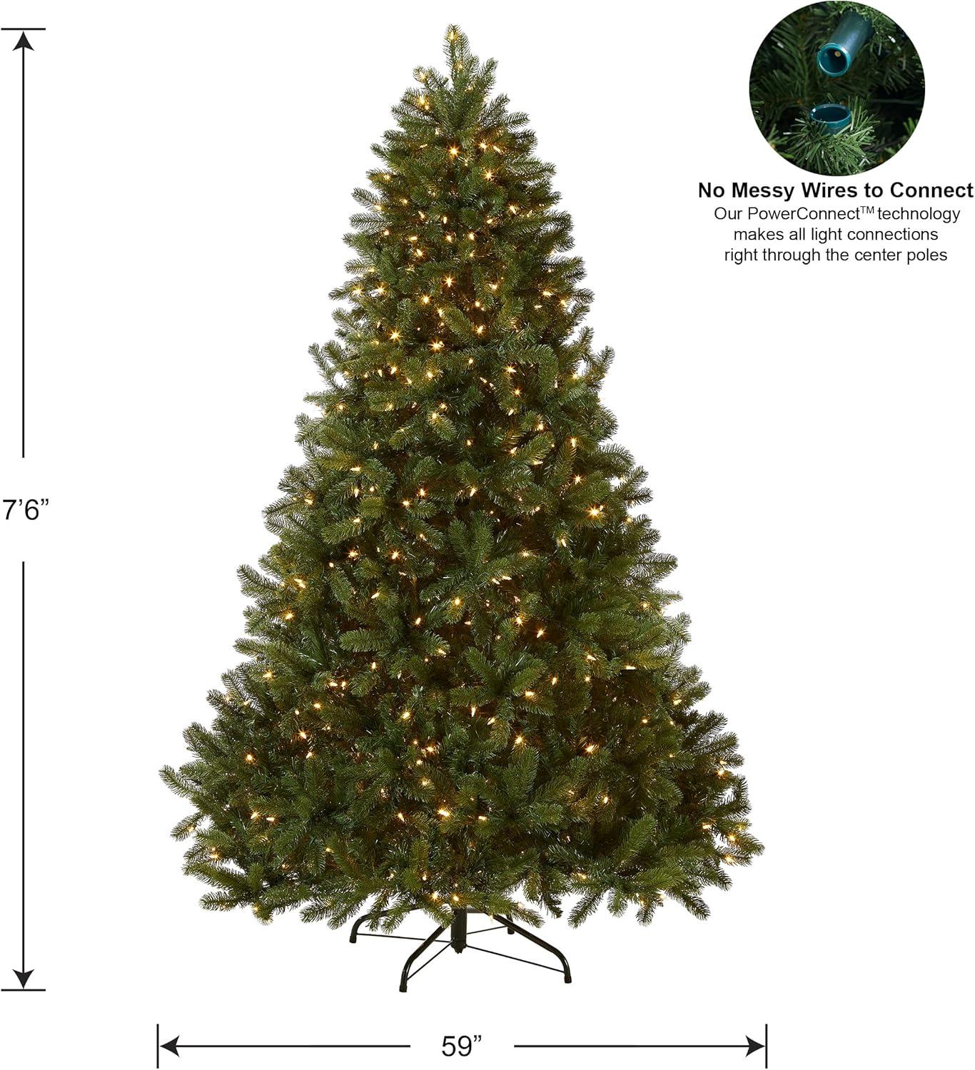 Prelit Downswept Douglas Fir Artificial Christmas Tree Dual Color Lights - National Tree Company