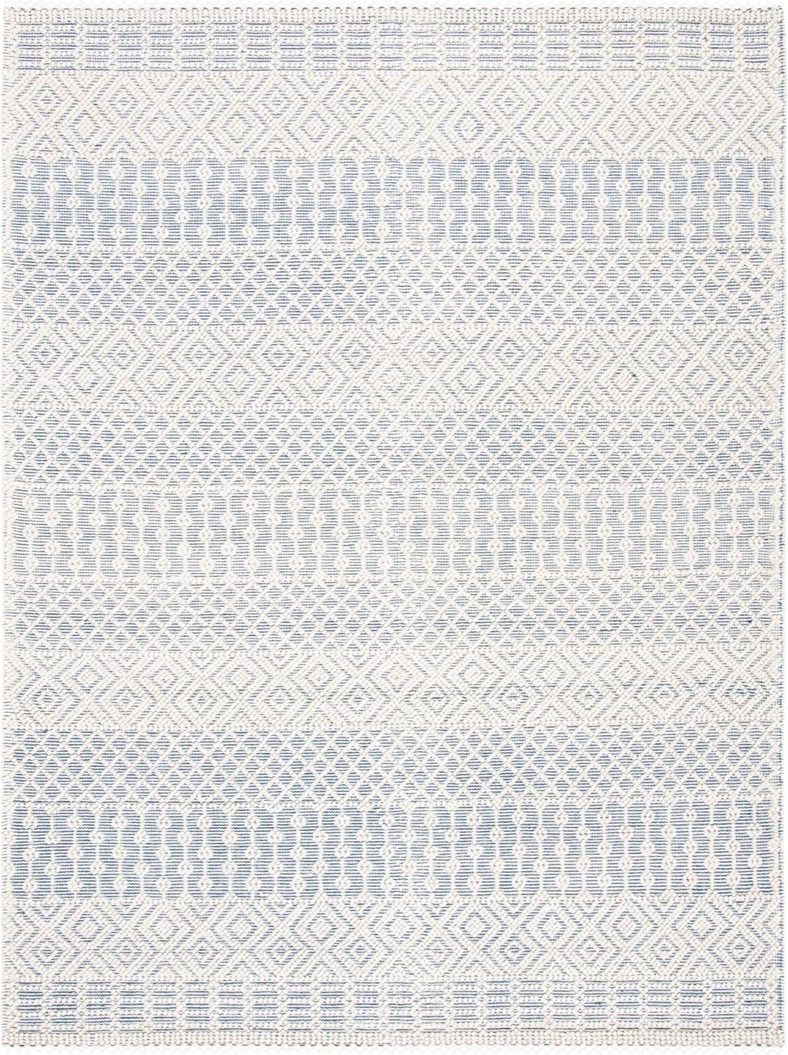 SAFAVIEH Natura Cordelia Southwestern Wool Area Rug, Ivory/Blue, 3' x 5'