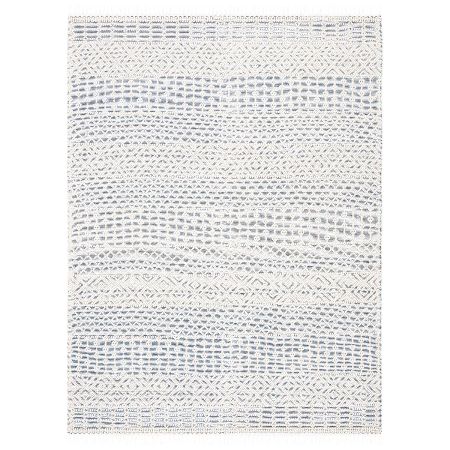 SAFAVIEH Natura Cordelia Southwestern Wool Area Rug, Ivory/Blue, 3' x 5'