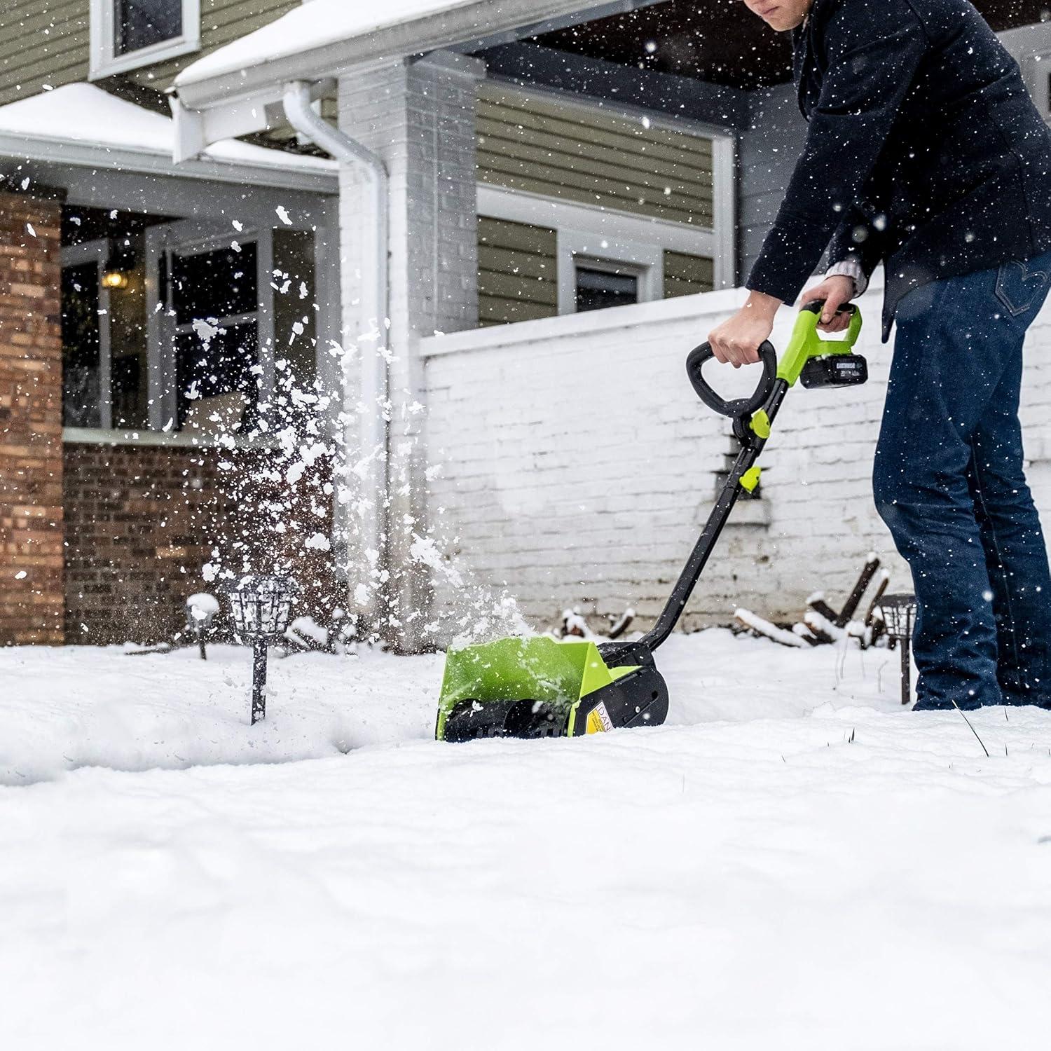 Earthwise Power Tools by ALM SN70112 20-Volt 12-Inch Cordless Electric Snow Thrower