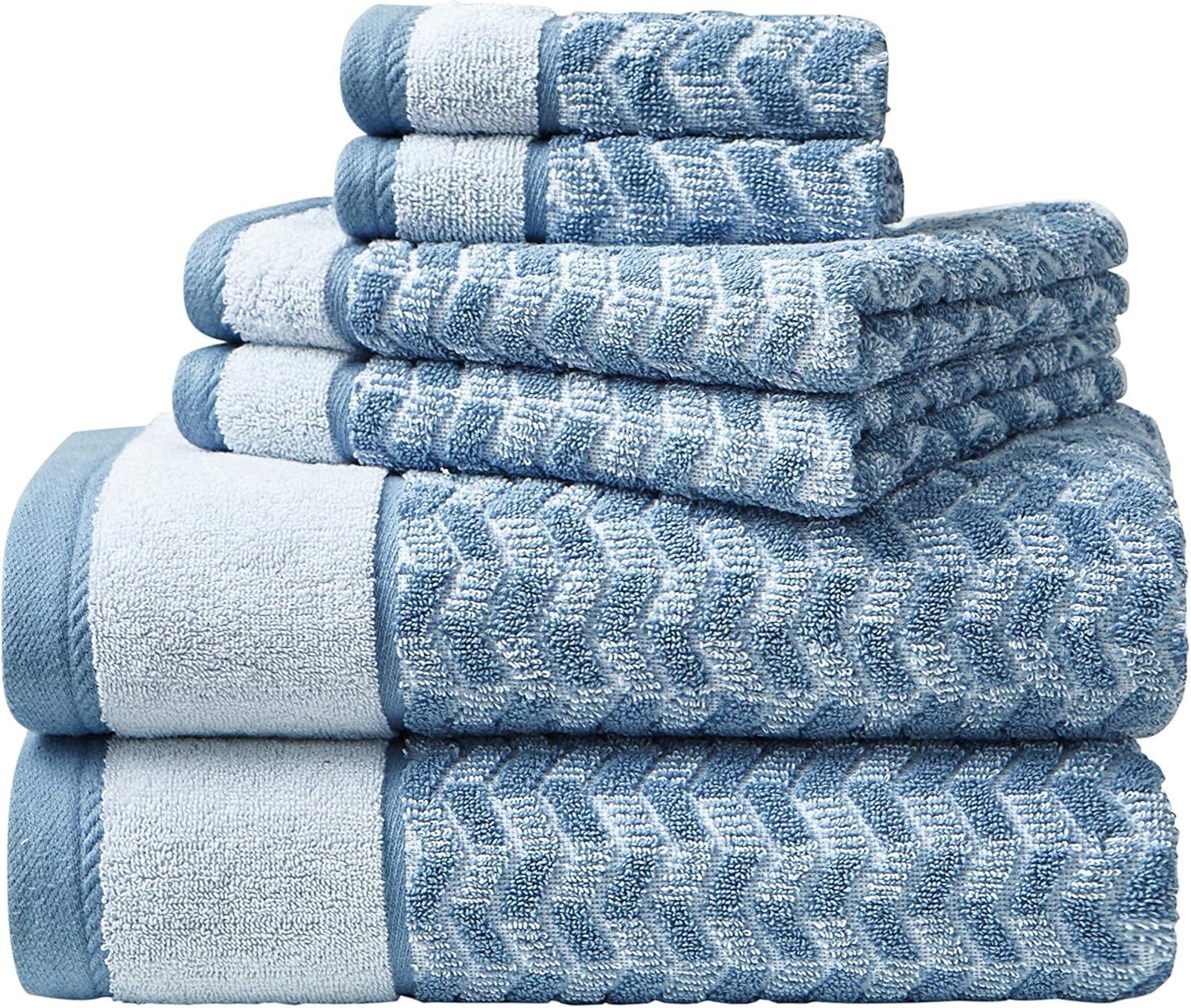 Zane Chevron 6 Piece 100% Cotton Towel Set