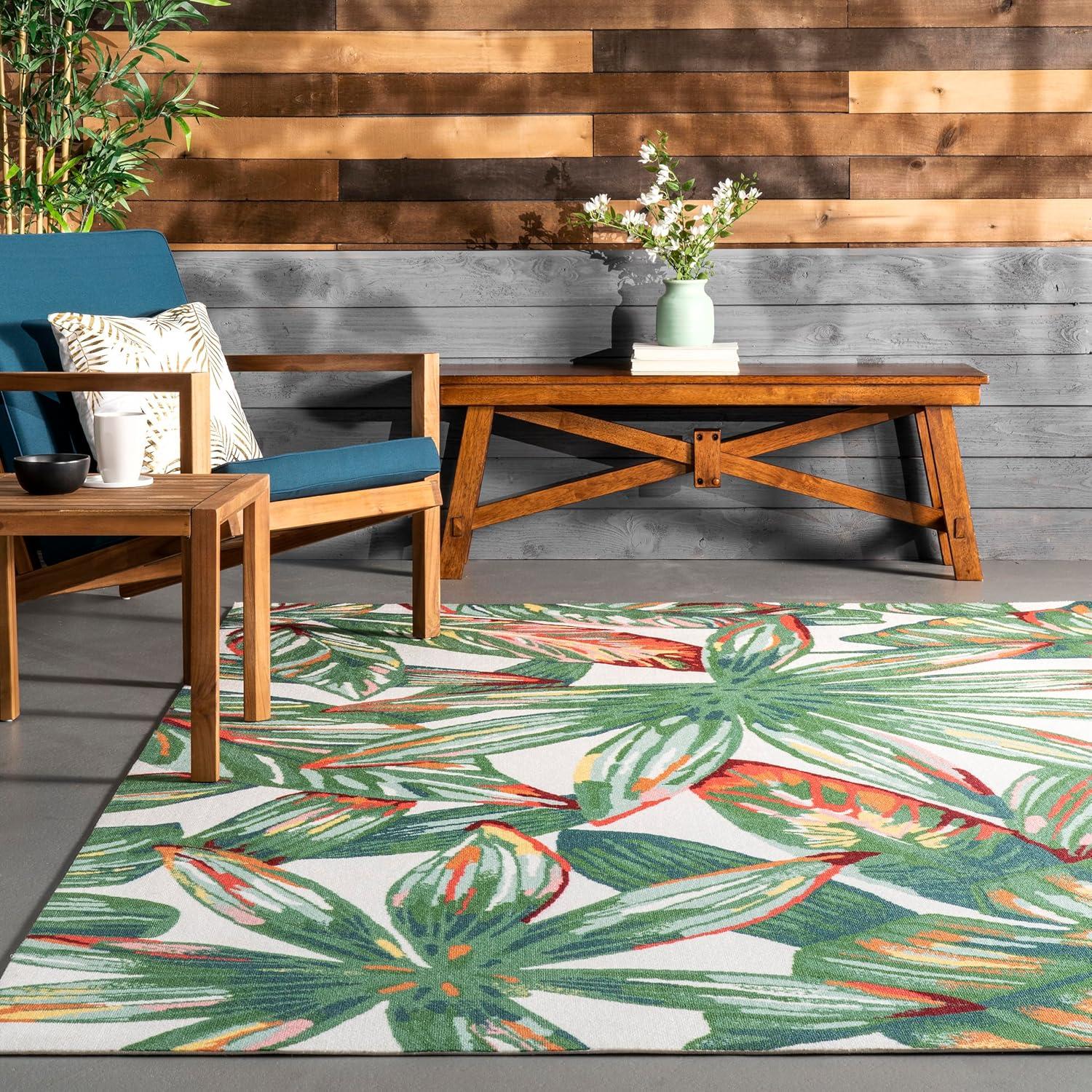 Nuloom Contemporary Floral Lindsey Indoor/Outdoor Patio Area Rug