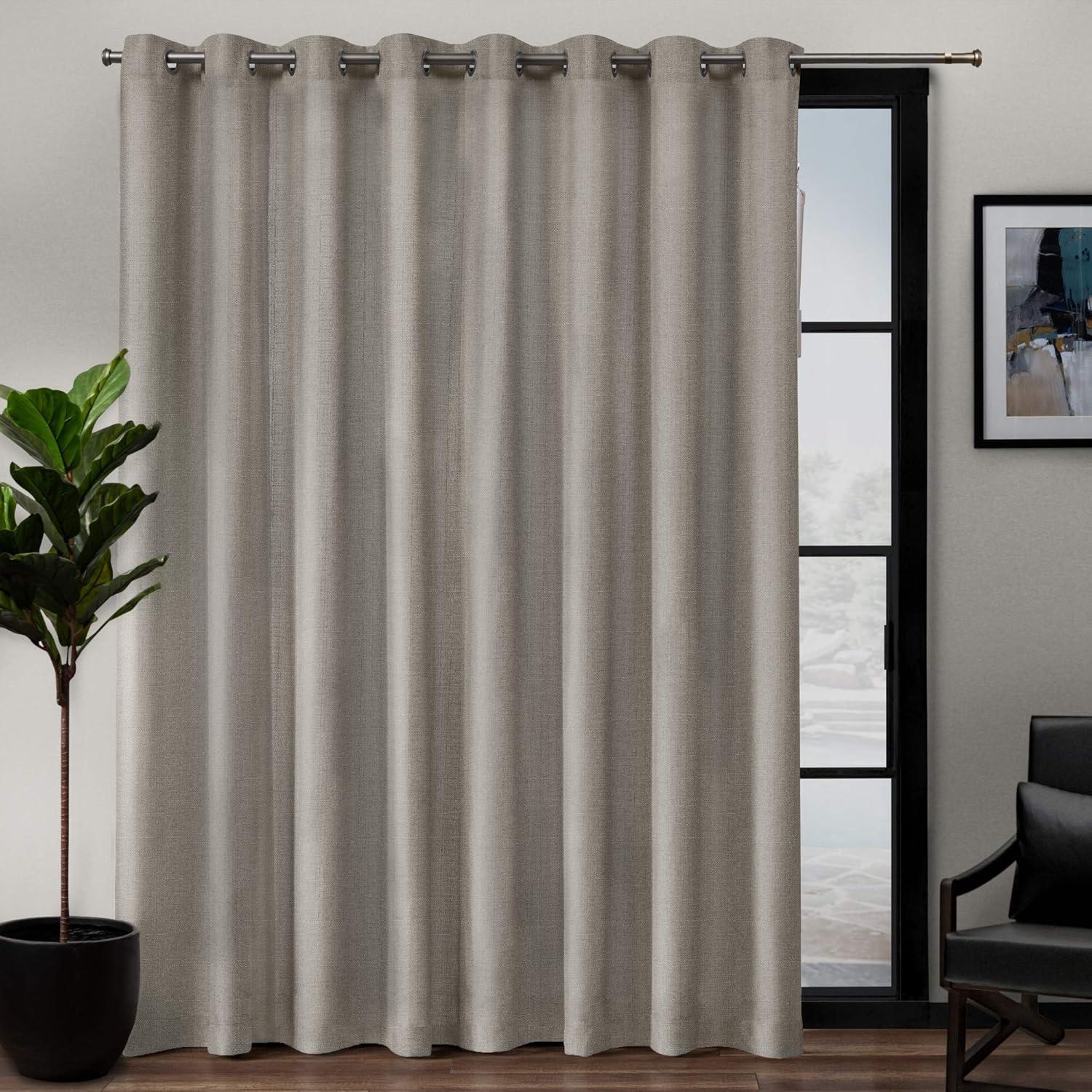 108"x84" Loha Patio Grommet Top Single Curtain Panel Beige - Exclusive Home: Light Filtering Indoor Patio Door Curtain