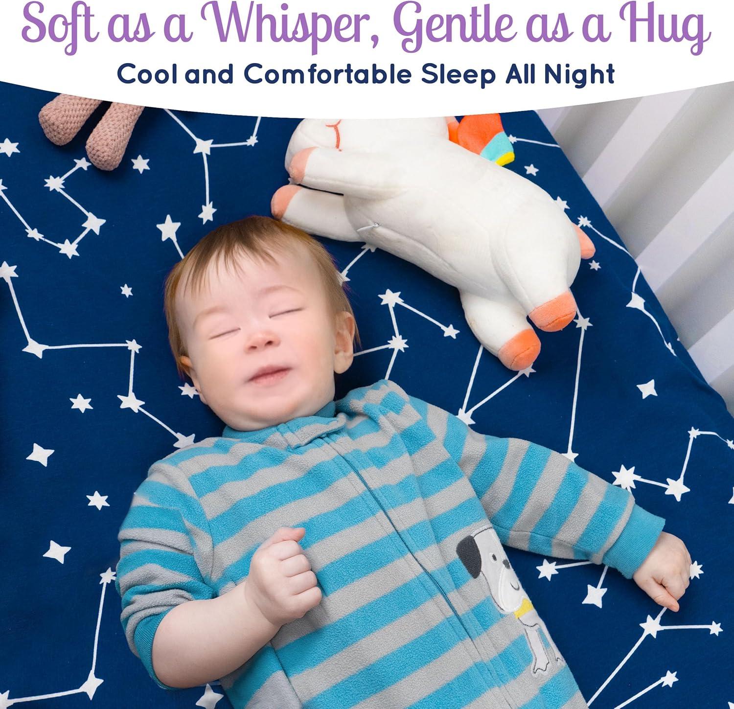 GROW WILD Pack n Play Fitted Sheets 3 Pack - 38” x 24" Jersey Cotton Crib Sheets