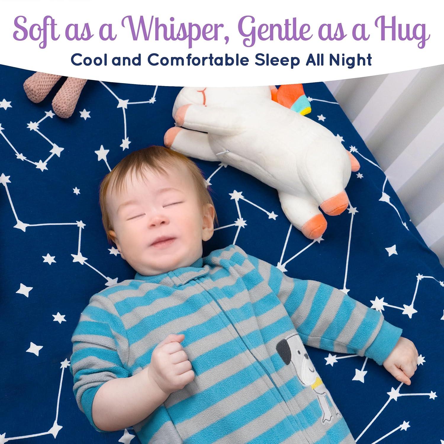 GROW WILD Pack n Play Fitted Sheets 3 Pack - 38” x 24" Jersey Cotton Crib Sheets