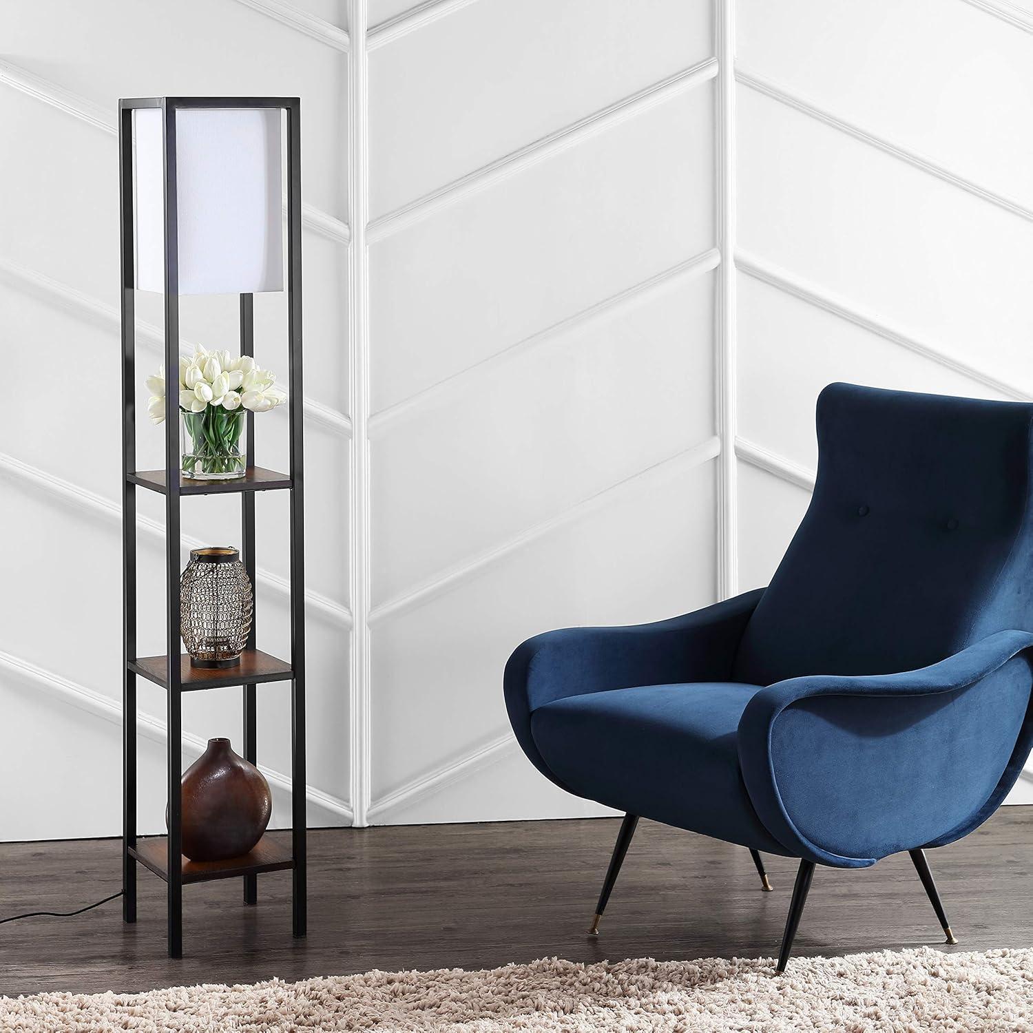 Rista Shelf Floor Lamp - FLL4044 - Cherry/Black - Safavieh