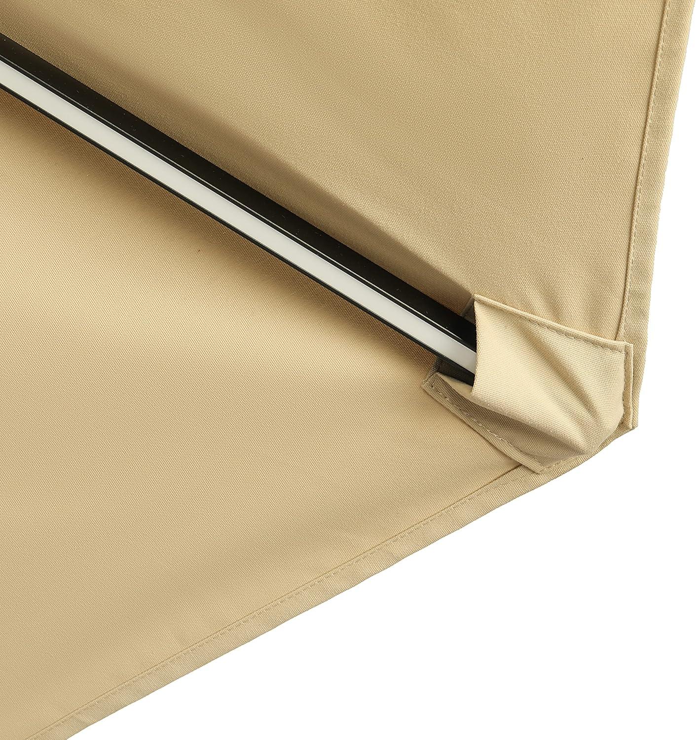 11' x 11' Calypso II Market Patio Umbrella with Solar LED Strip Lights Champagne - Island Umbrella