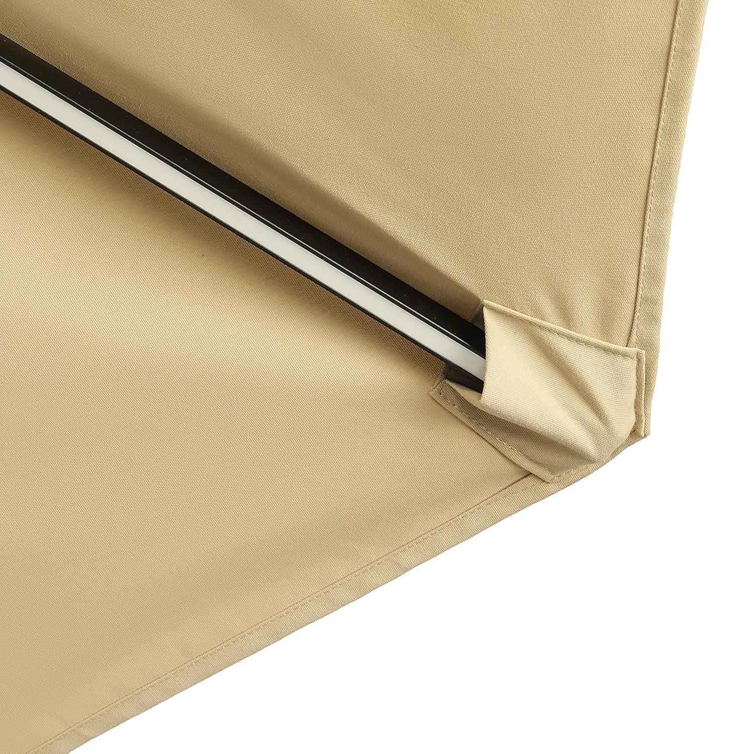 11' x 11' Calypso II Market Patio Umbrella with Solar LED Strip Lights Champagne - Island Umbrella