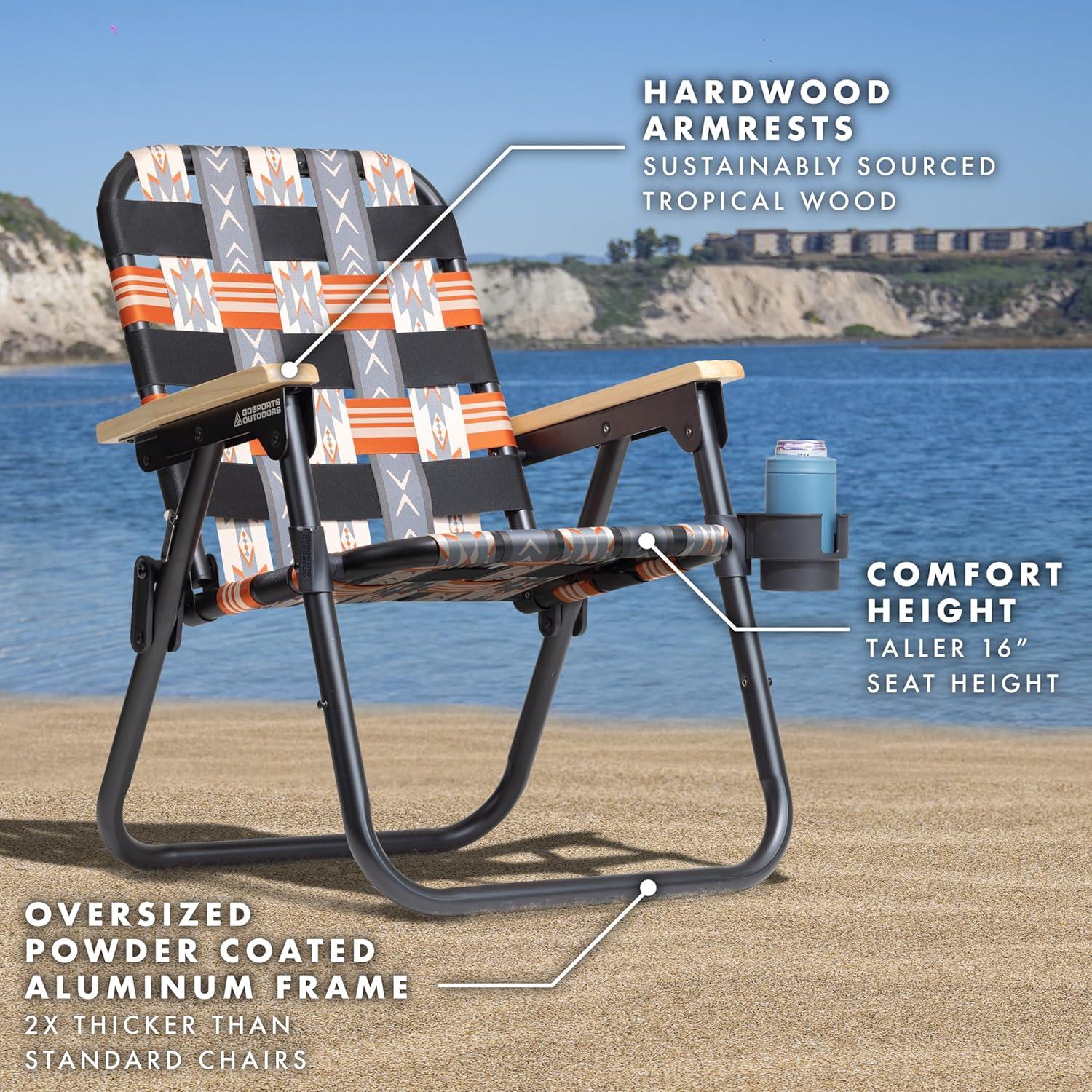 GoSports GoSports Outdoors WOVN Premium Beach & Camping Chair - Folding Backpack Chair for Adults - MESA