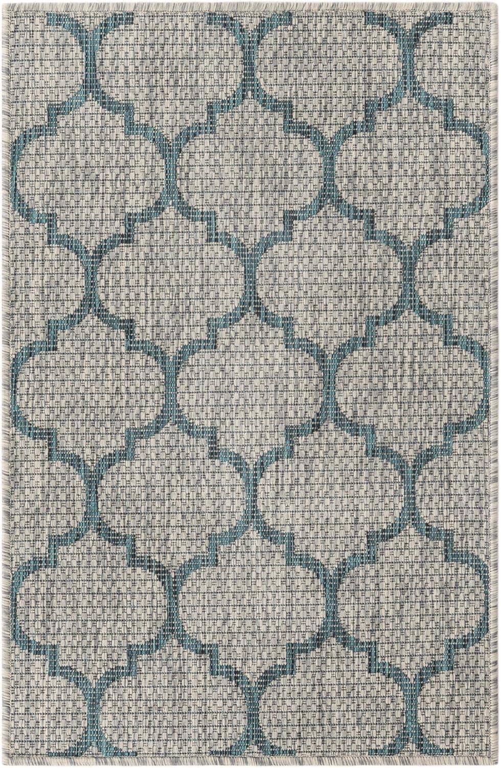 Unique Loom Outdoor Trellis Geometric Woven Area Rug