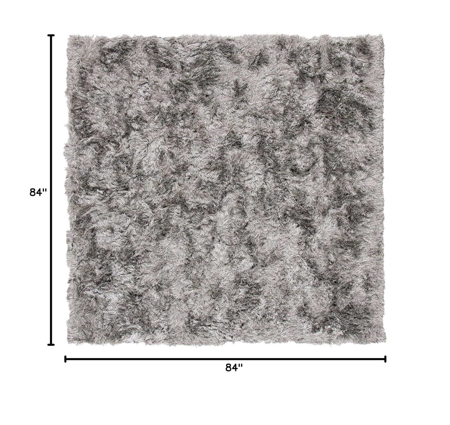 Paris Shag SG511 Hand Tufted Indoor Area Rug - Silver - 7'x7' Square - Safavieh