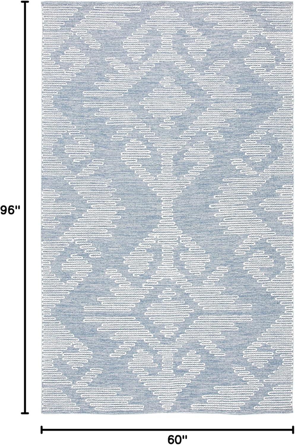Kilim KLM853 Hand Woven Area Rug - Blue/Ivory - 5'x8' - Safavieh.