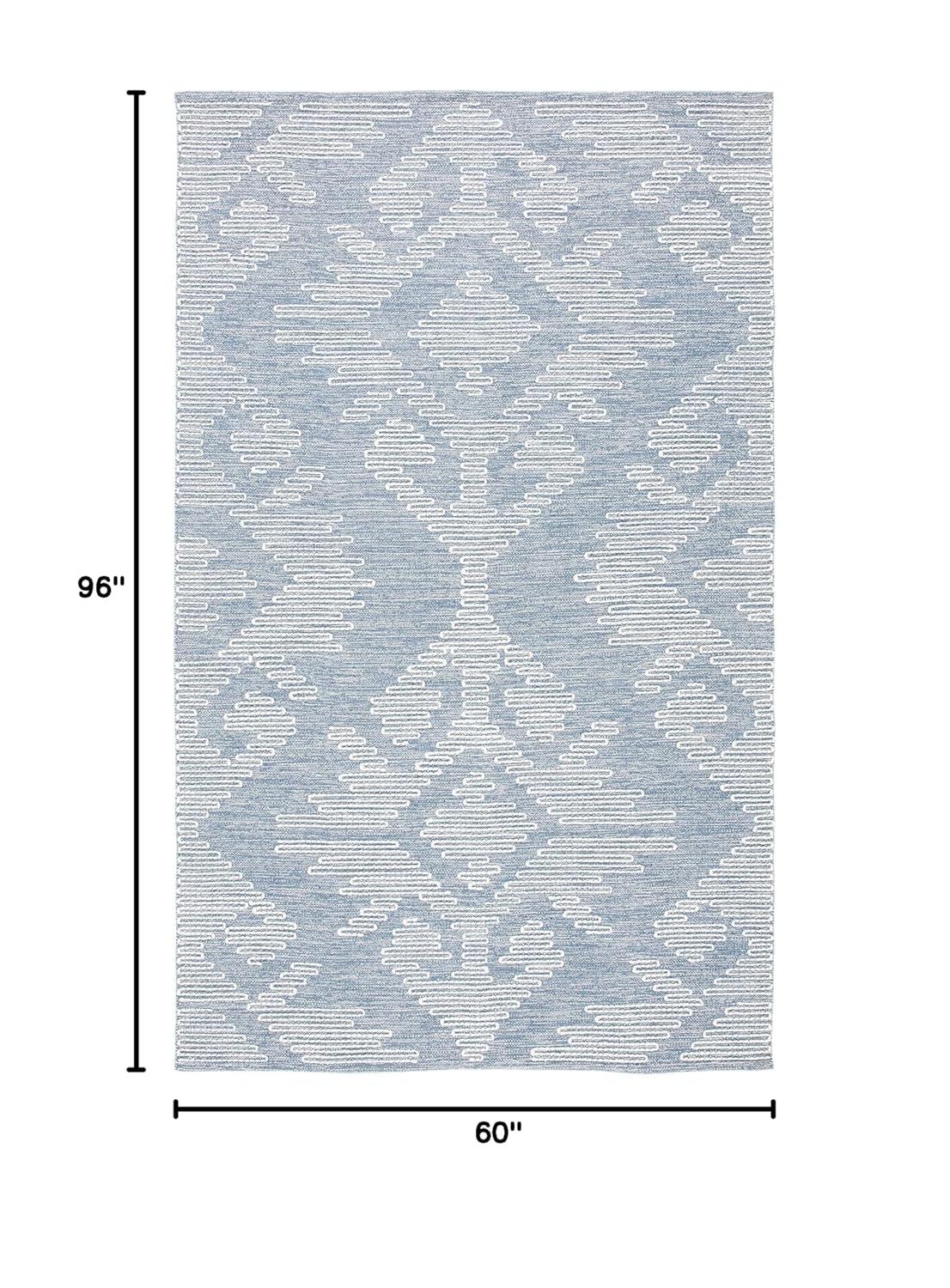 Kilim KLM853 Hand Woven Area Rug - Blue/Ivory - 5'x8' - Safavieh.