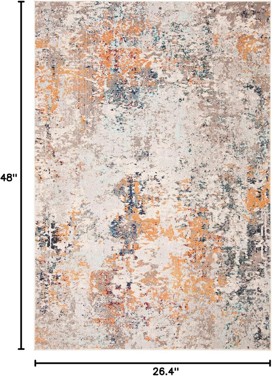 Madison MAD453 Power Loomed Indoor Accent Rug - Grey/Beige - 2'2"x4' - Safavieh
