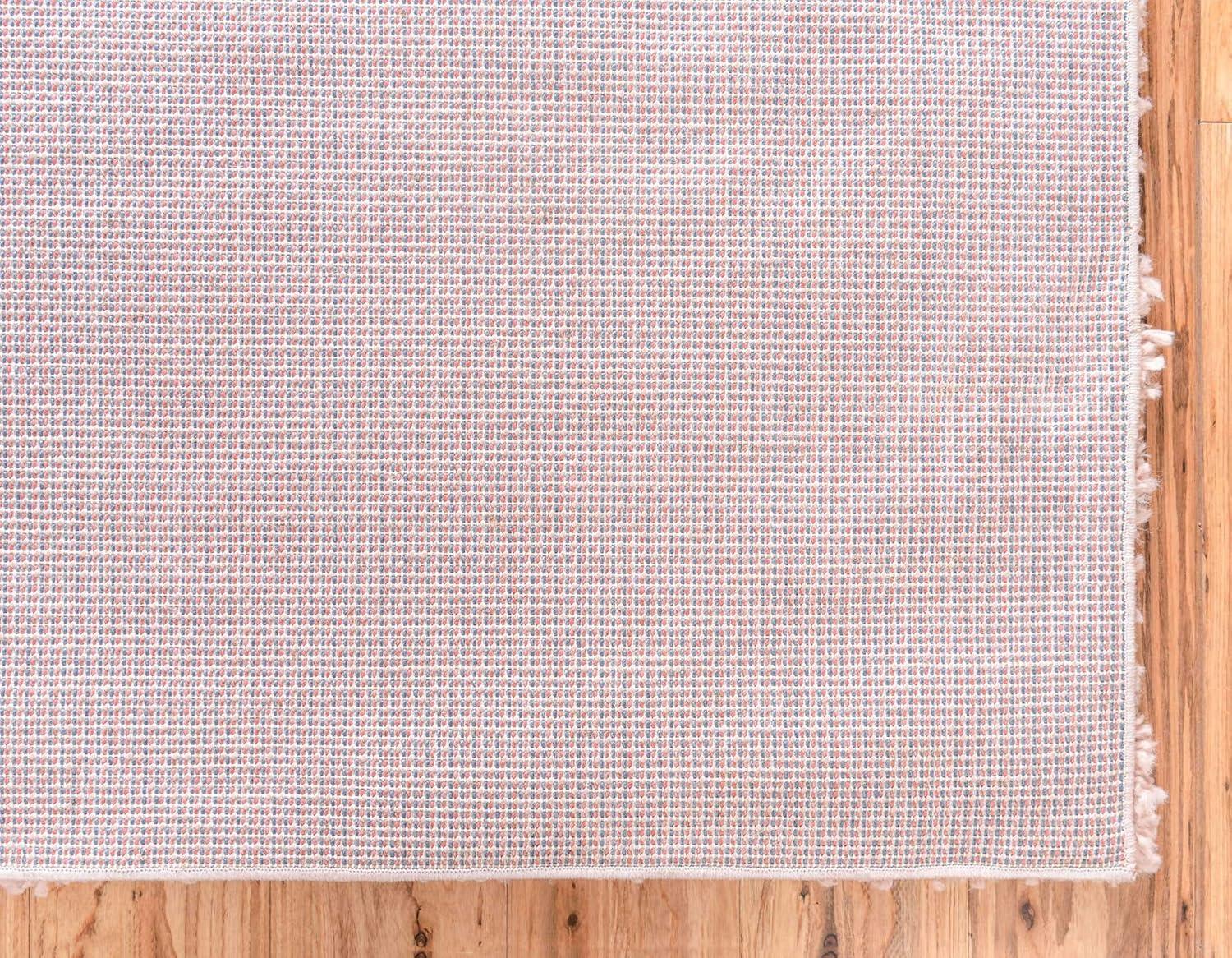 Dusty Rose Rectangular Shag 4' x 6' Synthetic Area Rug