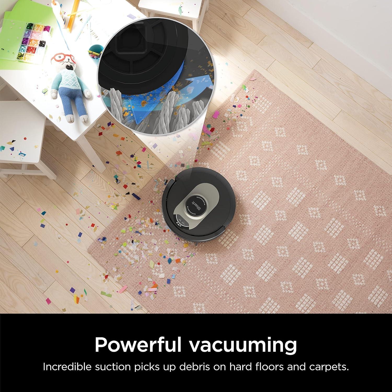 Black and Bronze Cordless Robot Vacuum with HEPA Filter