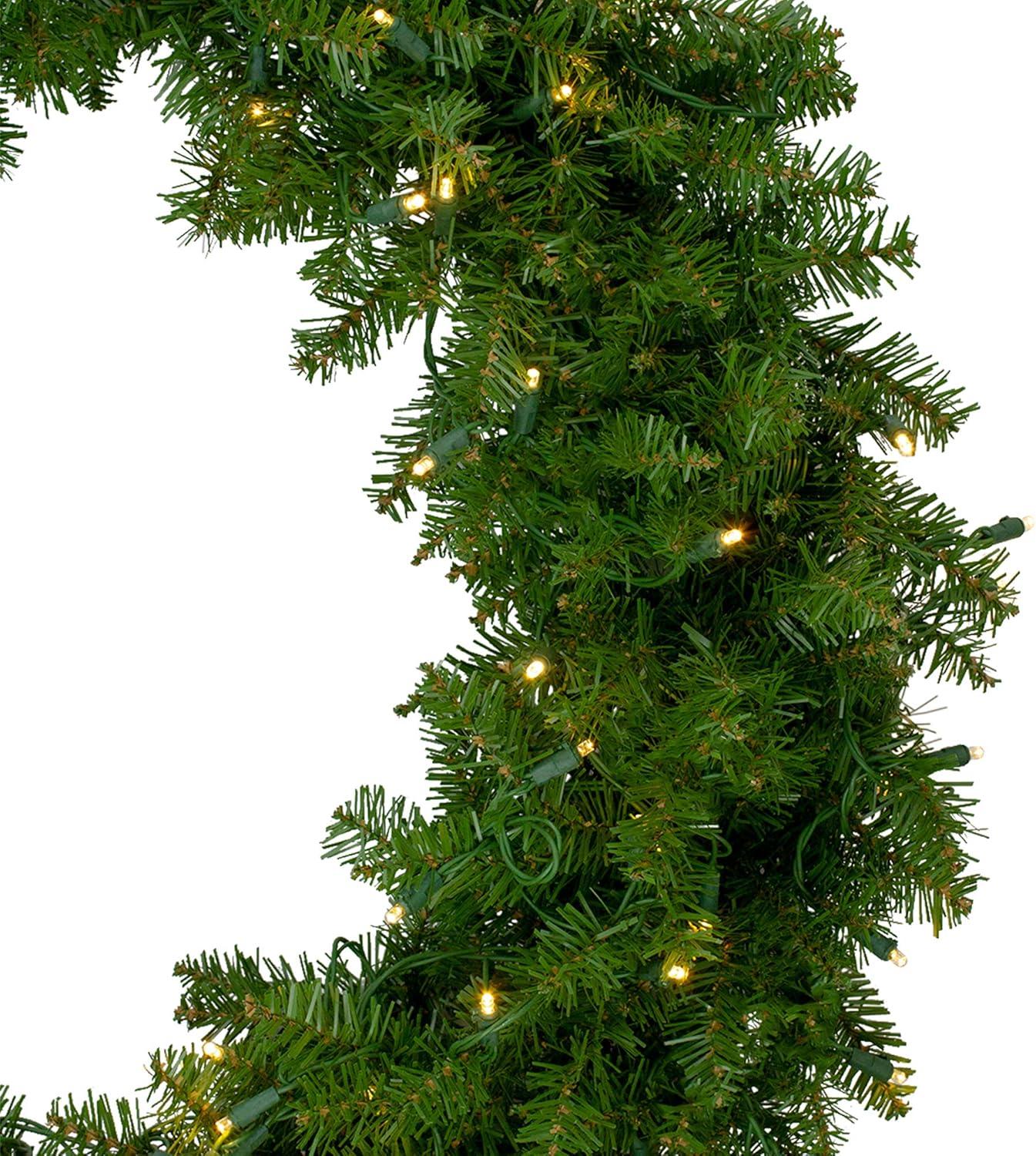 Northlight Pre-Lit Northern Pine Artificial Christmas Wreath - 36" - Warm White LED Lights