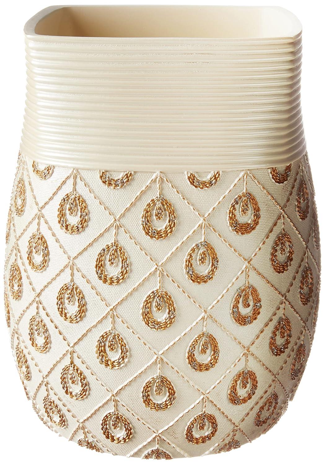 Popular Bath 843941 Seraphina Waste Basket,Ivory