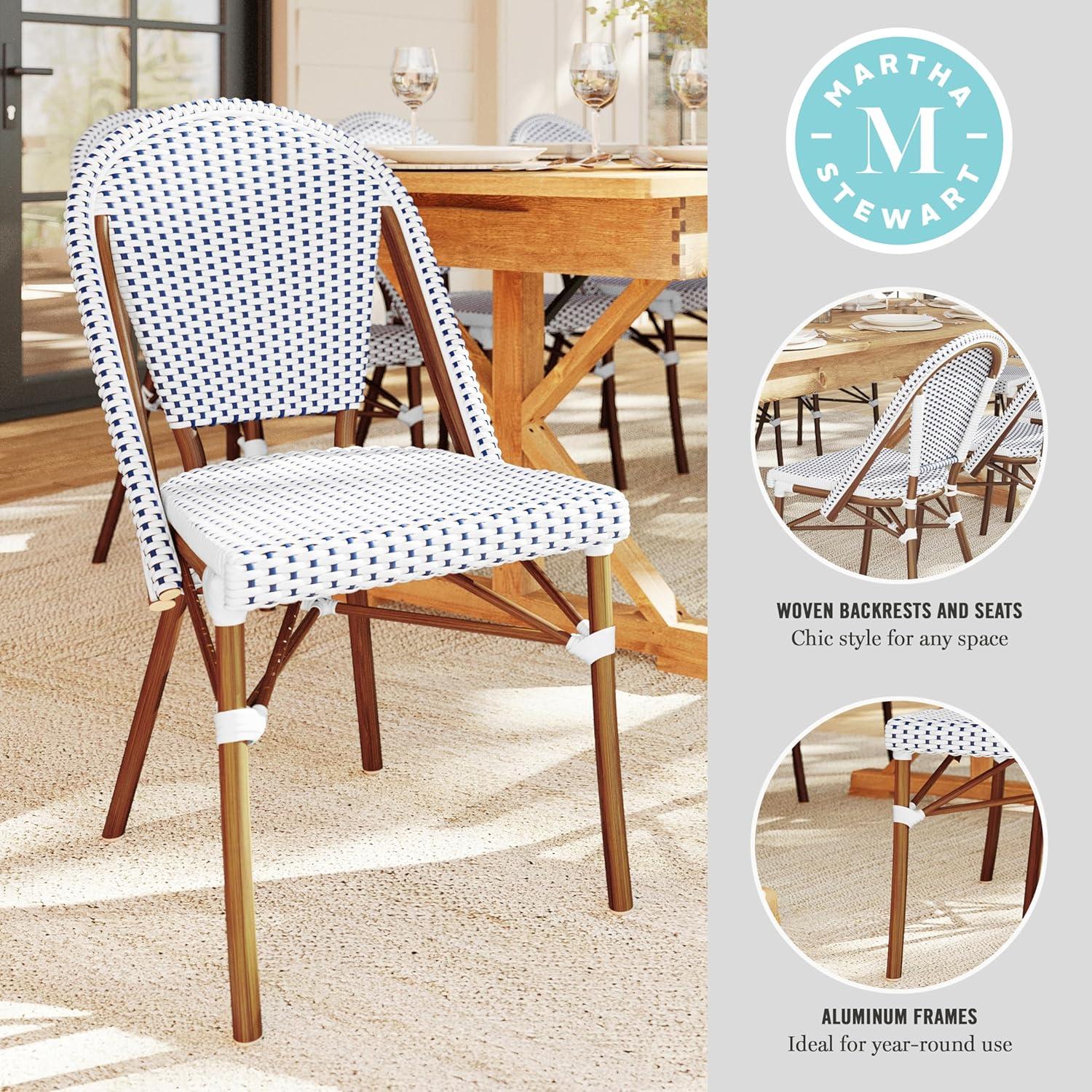 Martha Stewart Martha Stewart Lily Pond All-Weather Stackable Patio Bistro Dining Chairs (Set of 2)