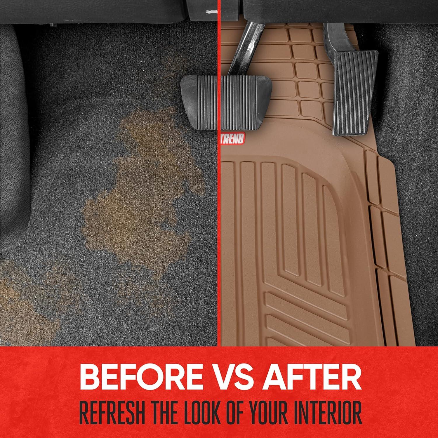 Motor Trend Deep Dish Rubber Floor Mats for Car SUV TRUCK Van, All-Climate All Weather Performance Plus Heavy Duty Liners Odorless