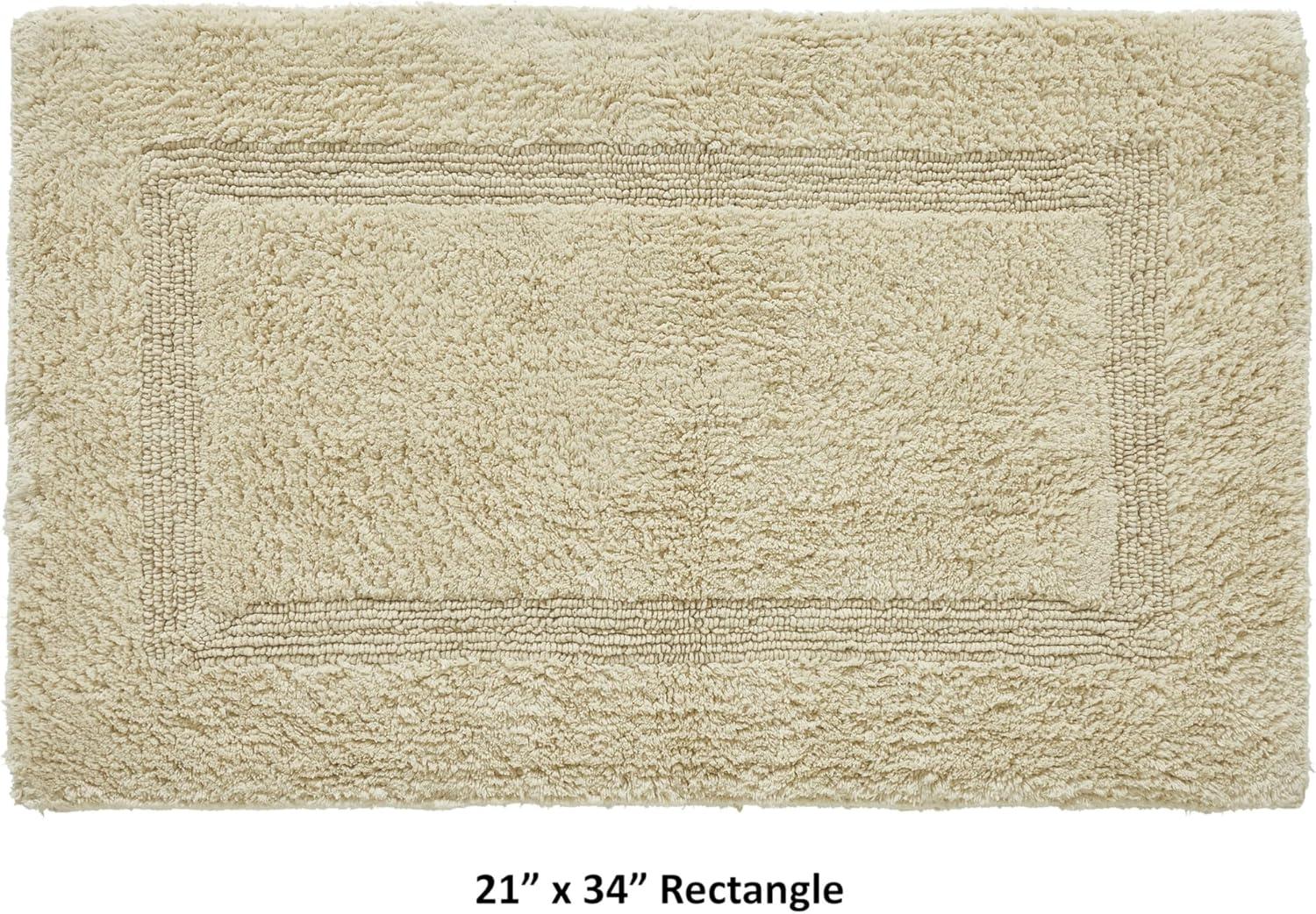 Better Trends 21" x 34" Premium Bathroom Rug Mat, 100% Cotton, Extra Soft Tufted Door Mat, Water Absorbent & Reversible Bath Mat (Sand) Lux Collection