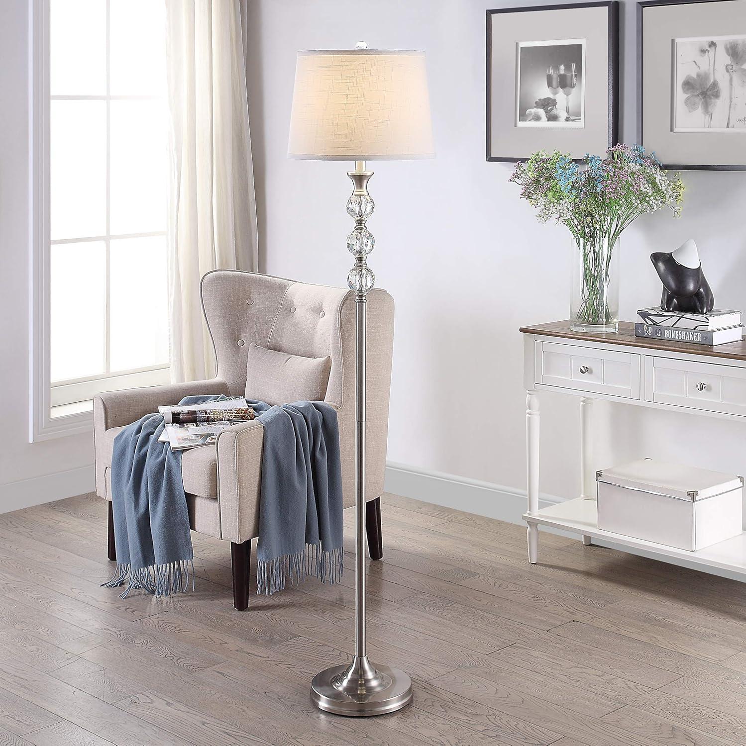 Harlow Tapered Drum Floor Lamp, Brushed Nickel