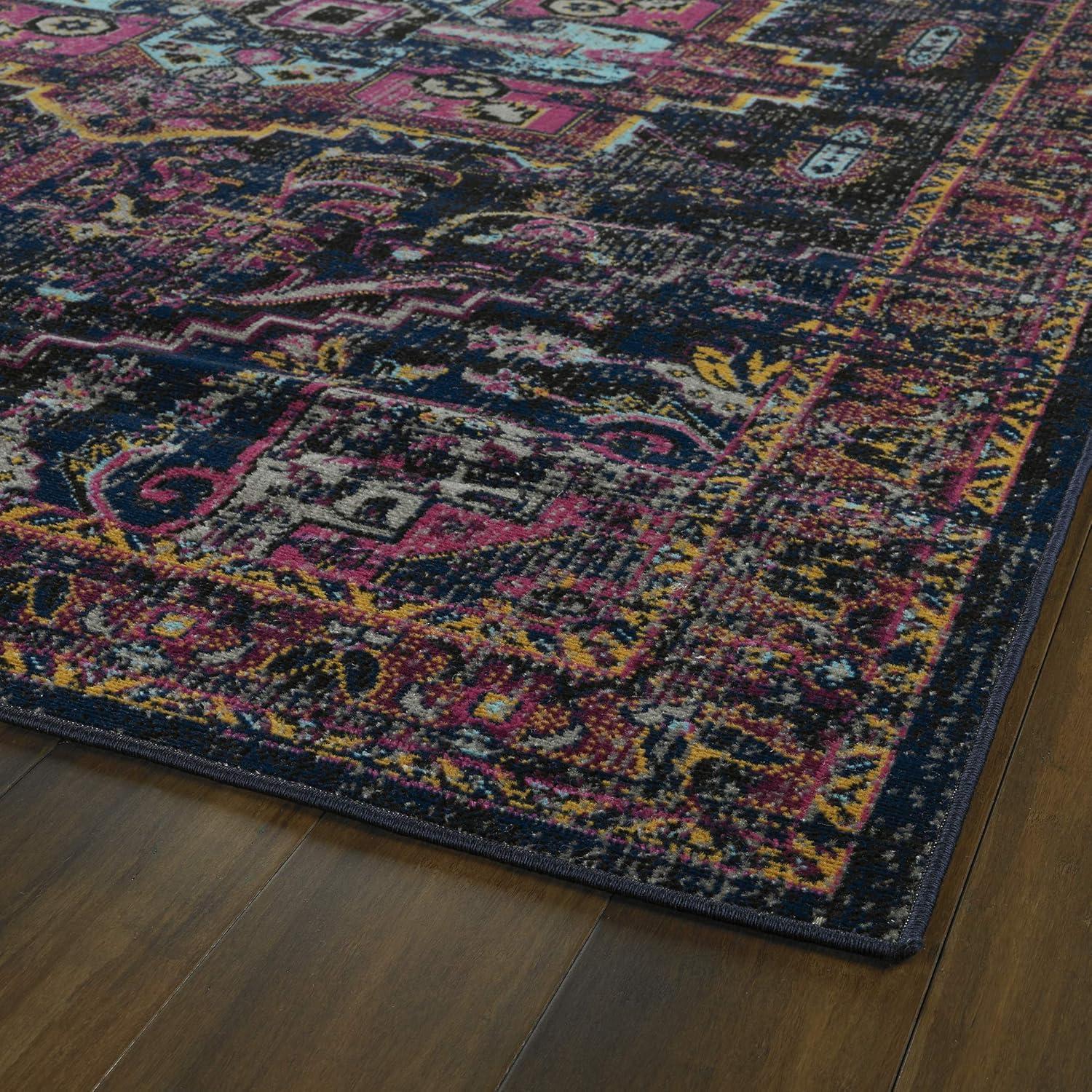 Kaleen Zuma Beach Collection 2' x 3' Modern Southwestern Throw Rug,Navy