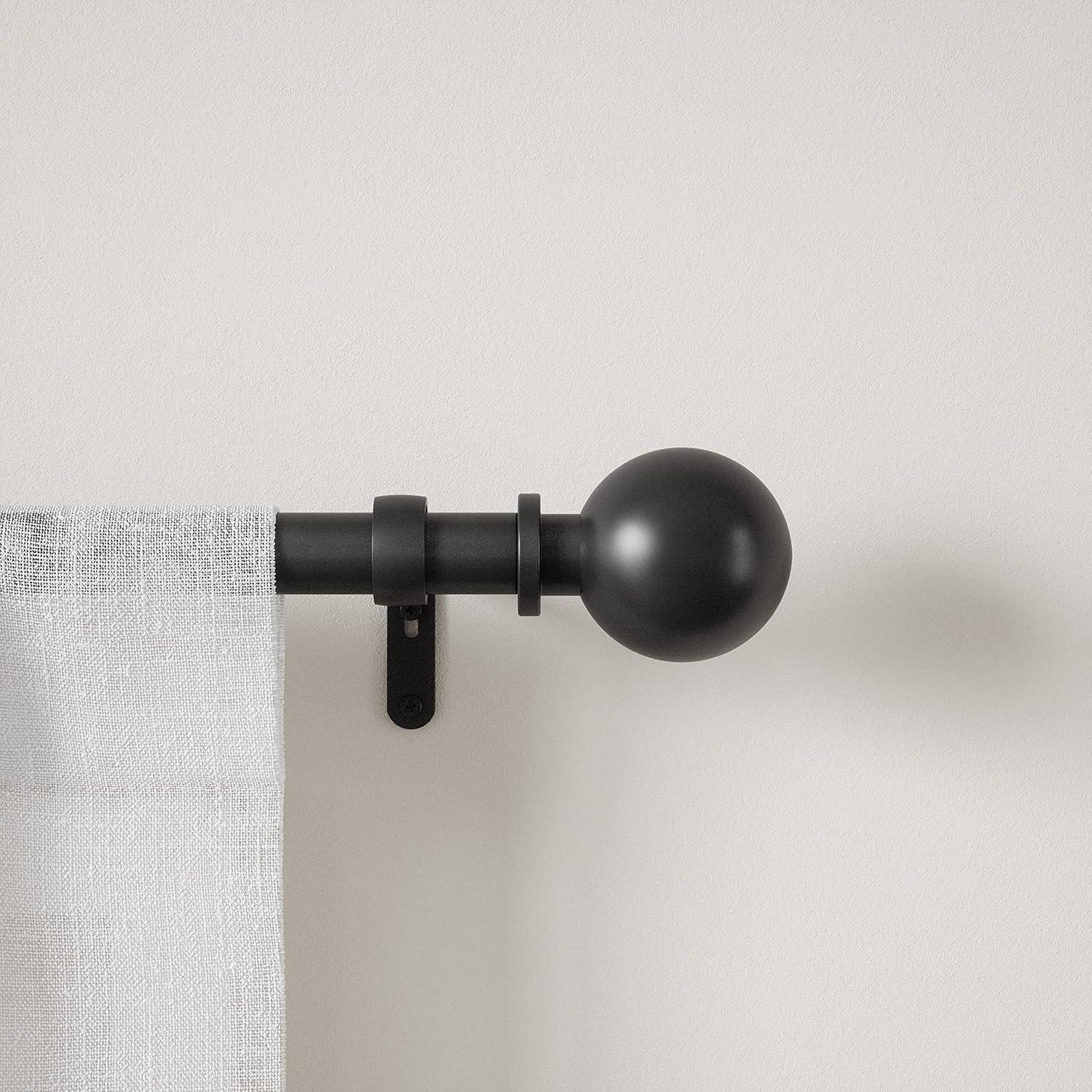 Bowman Curtain Rod - Brushed Black / 72"-144"