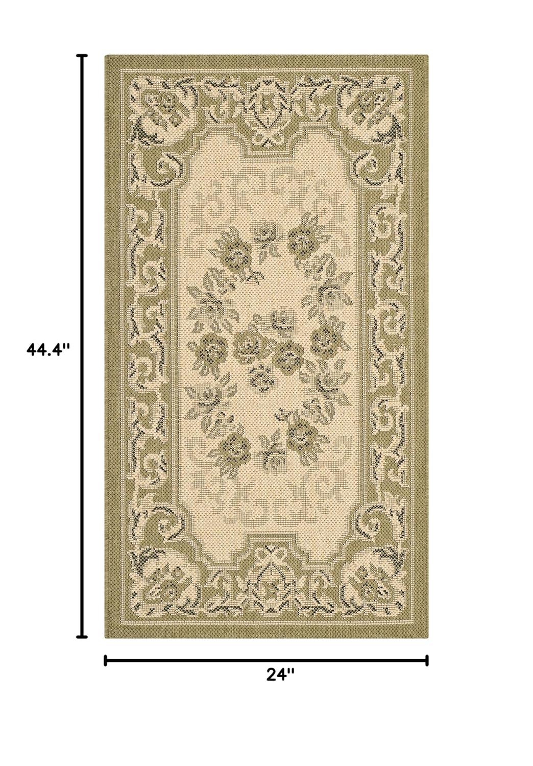 Courtyard CY7208 Power Loomed Indoor/Outdoor Accent Rug - Cream/Green - 2'x3'7" - Safavieh.