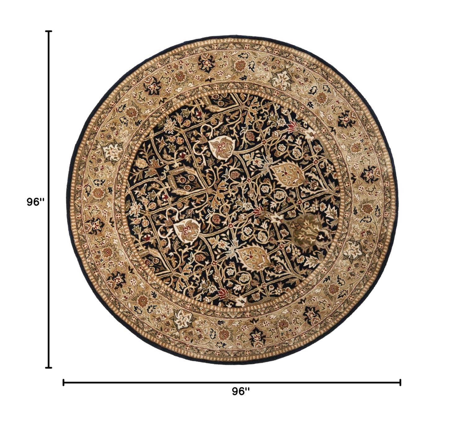 SAFAVIEH Persian Legend Collection 8' Round Blue/Gold PL519C Handmade Traditional Premium Wool Area Rug