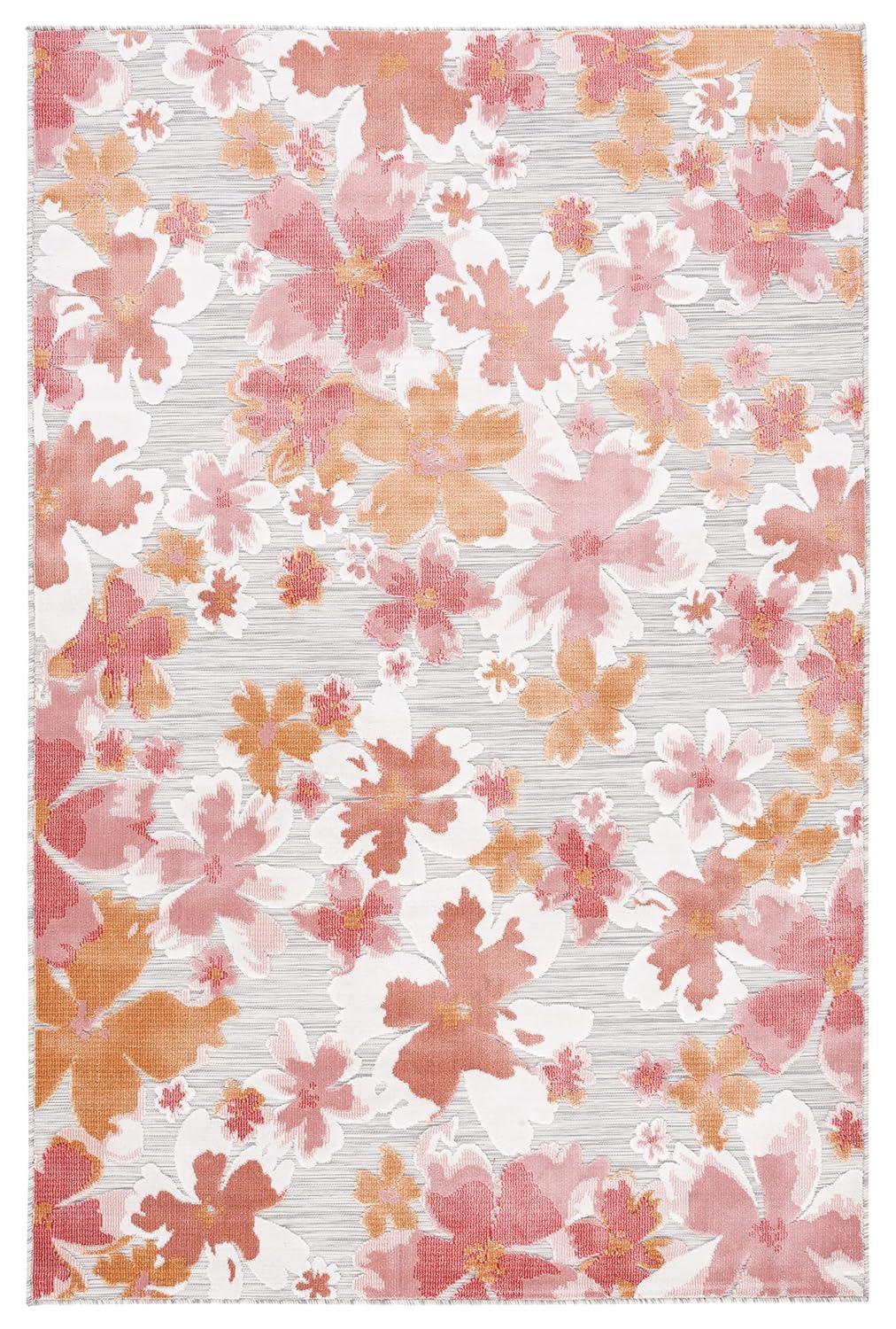 Cabana CBN488 Loomed Indoor/Outdoor Area Rug - Grey/Rose - 8'x10' - Safavieh