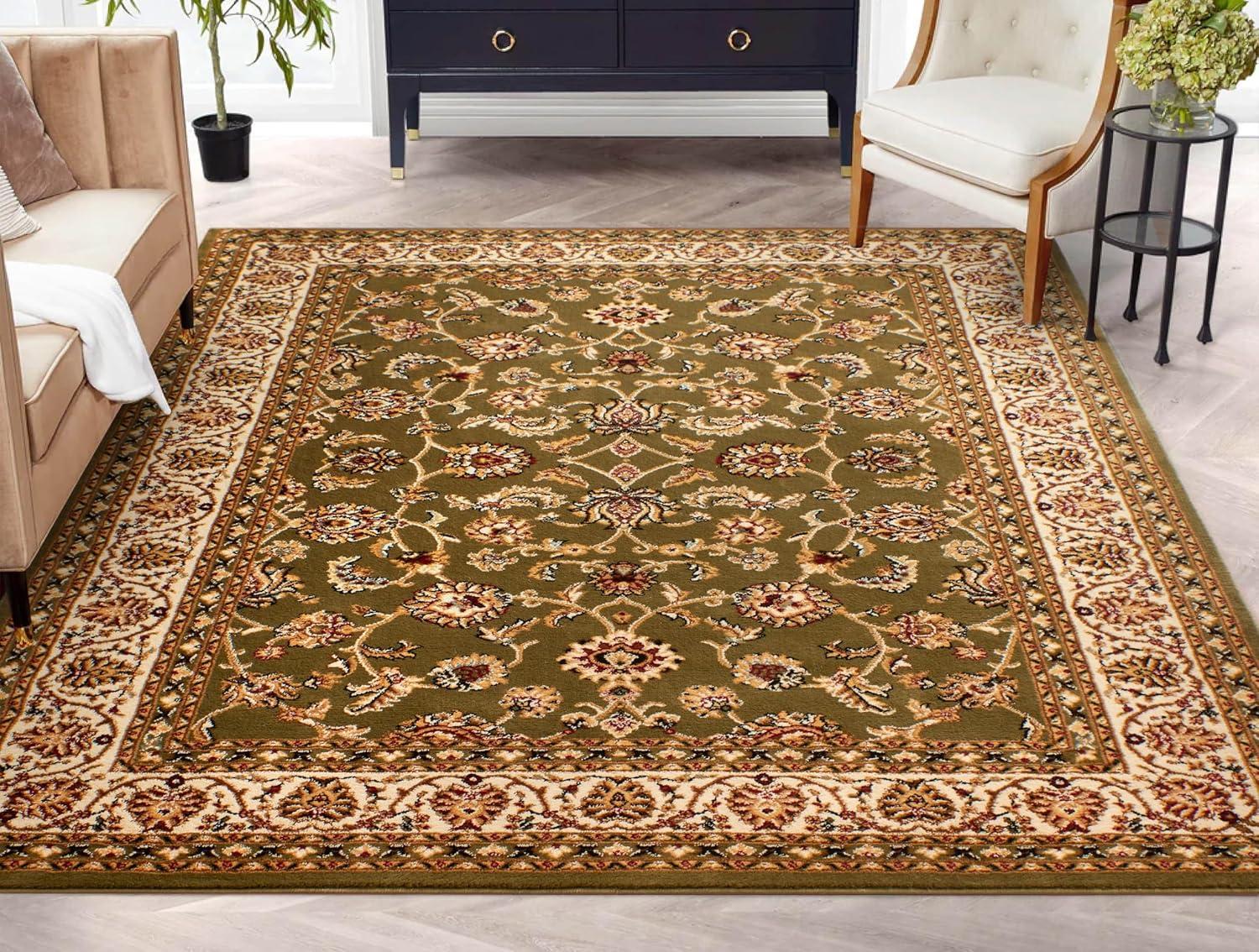 Well Woven Barclay Sarouk Traditional Oriental Panel Green 6'7" x 9'6" Area Rug