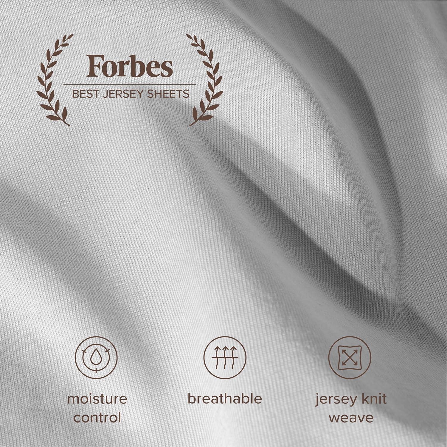 Bare Home Organic 100% Cotton Jersey Knit Fitted Sheet