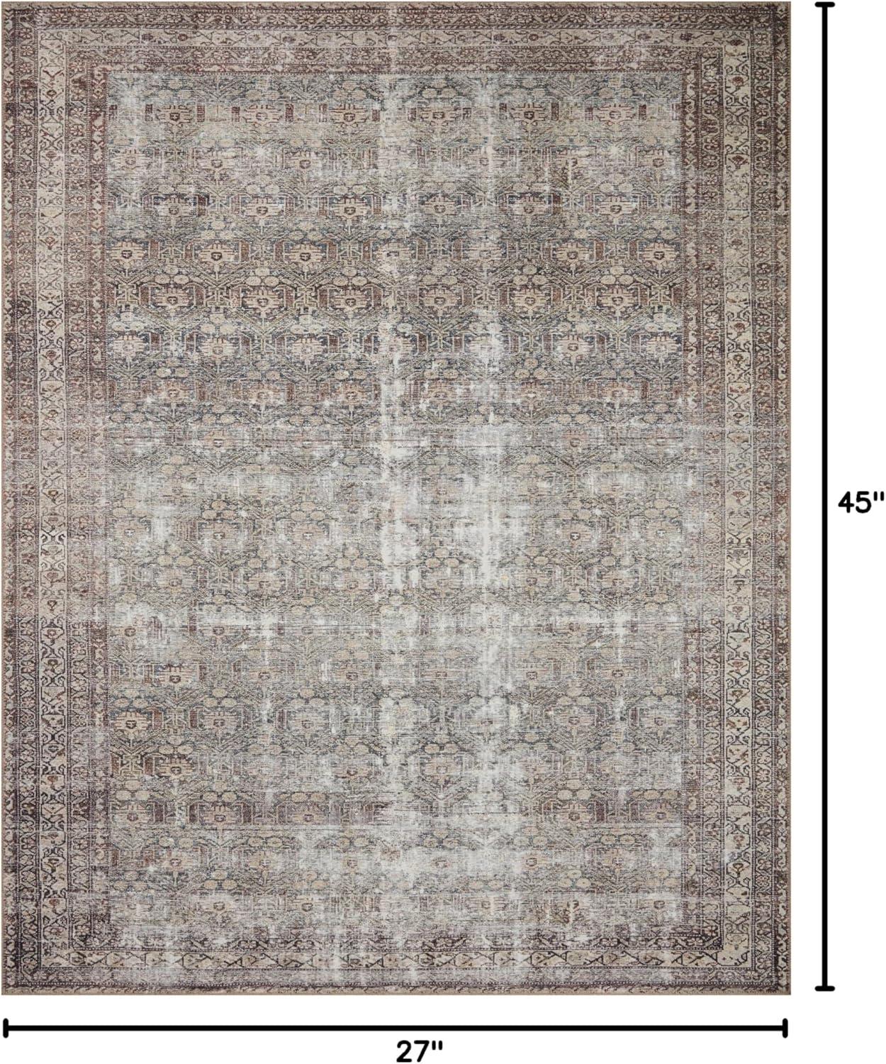 Georgie Moss and Bark Stain-Resistant Synthetic Accent Rug 2'-3" x 3'-9"