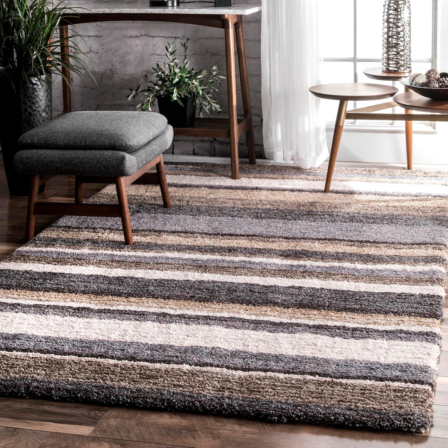 Nuloom Drey Striped Shag Indoor Area Rug