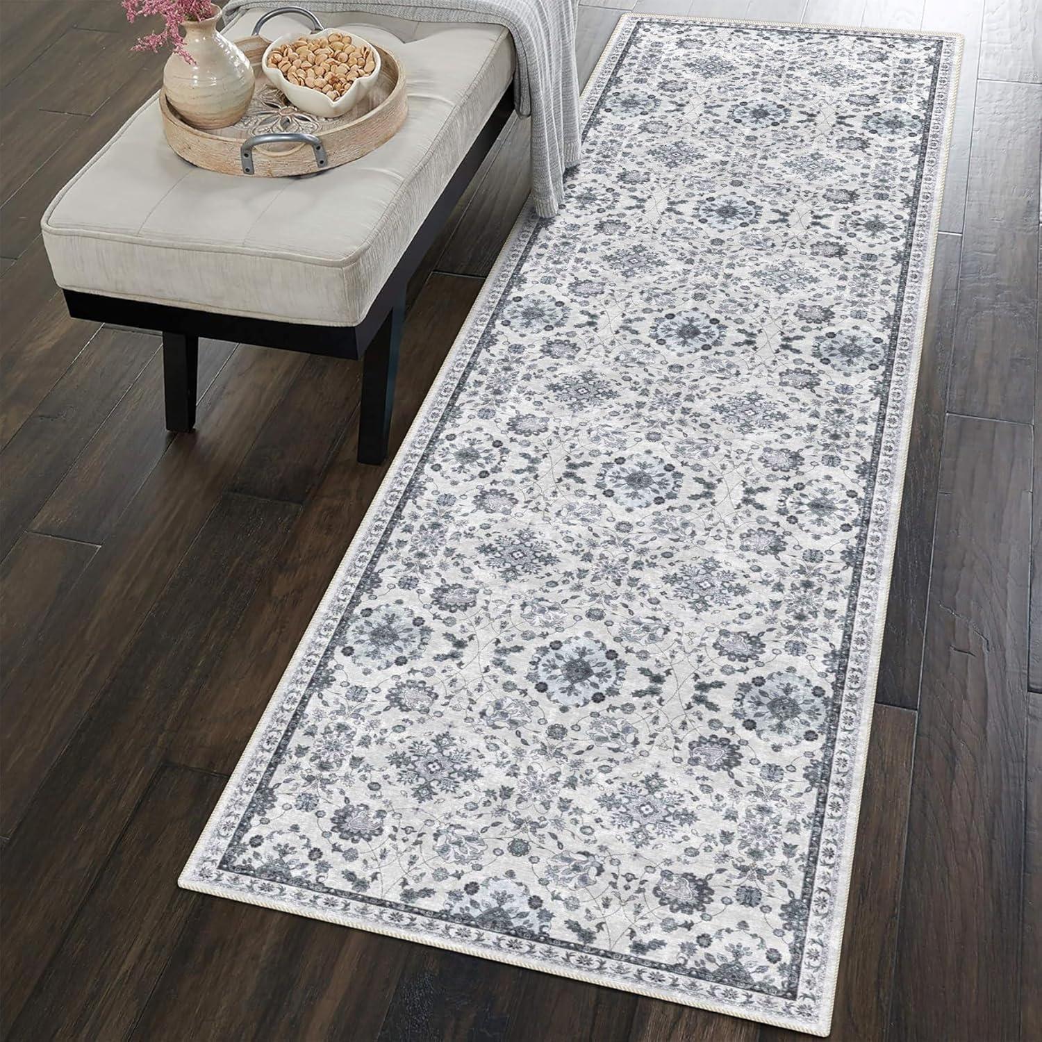 3' X 5' Modern Persian Vintage Moroccan Traditional Area Rug, Ivory/Blue/Red - JONATHAN Y