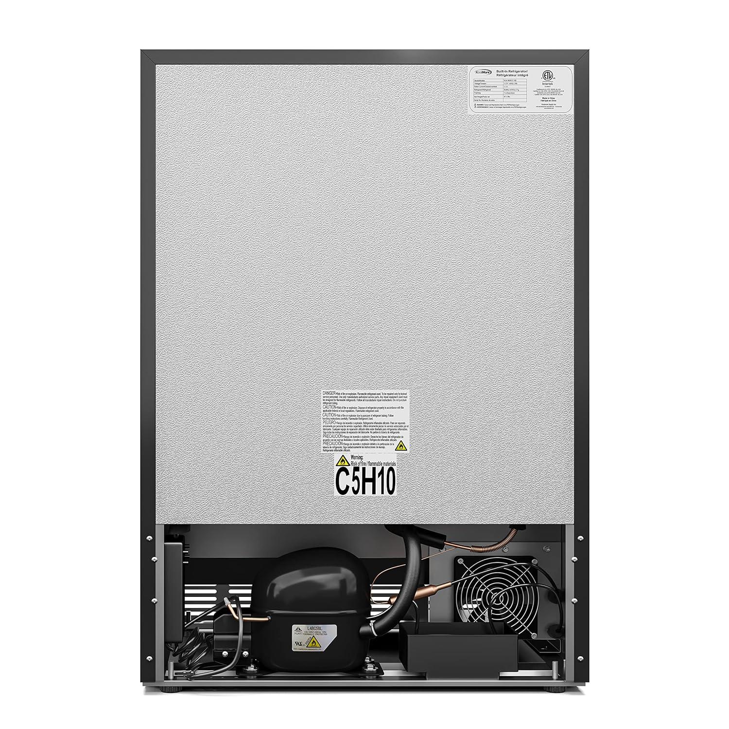 KoolMore 23.4 in. Stainless Steel, Solid-Door Built-In Refrigerator and Beverage Cooler, 5 Cu. ft.