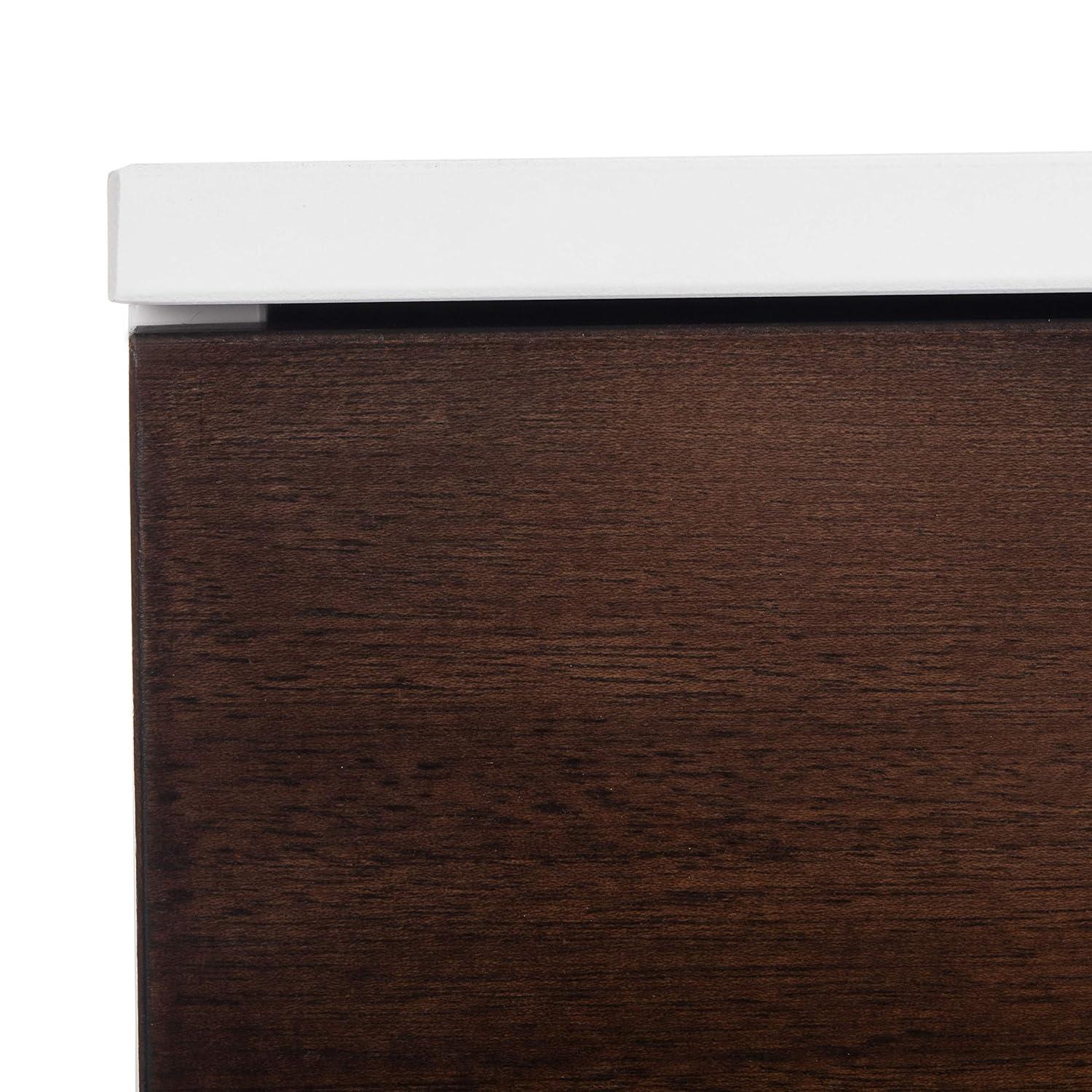 Genevieve 2 Drawer Nightstand - Walnut/White/Gold - Safavieh.